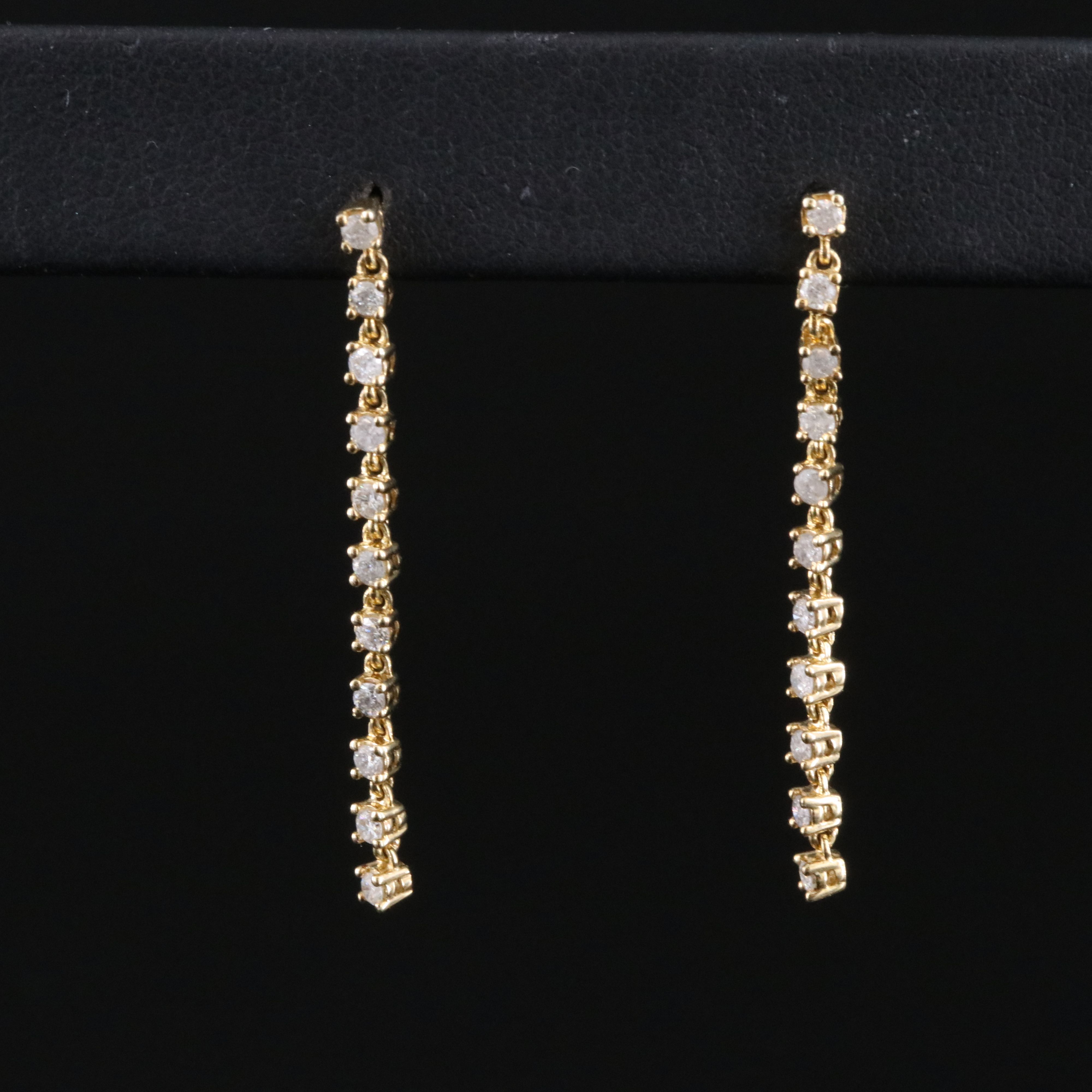 10K 0.60 CTW Diamond Line Earrings