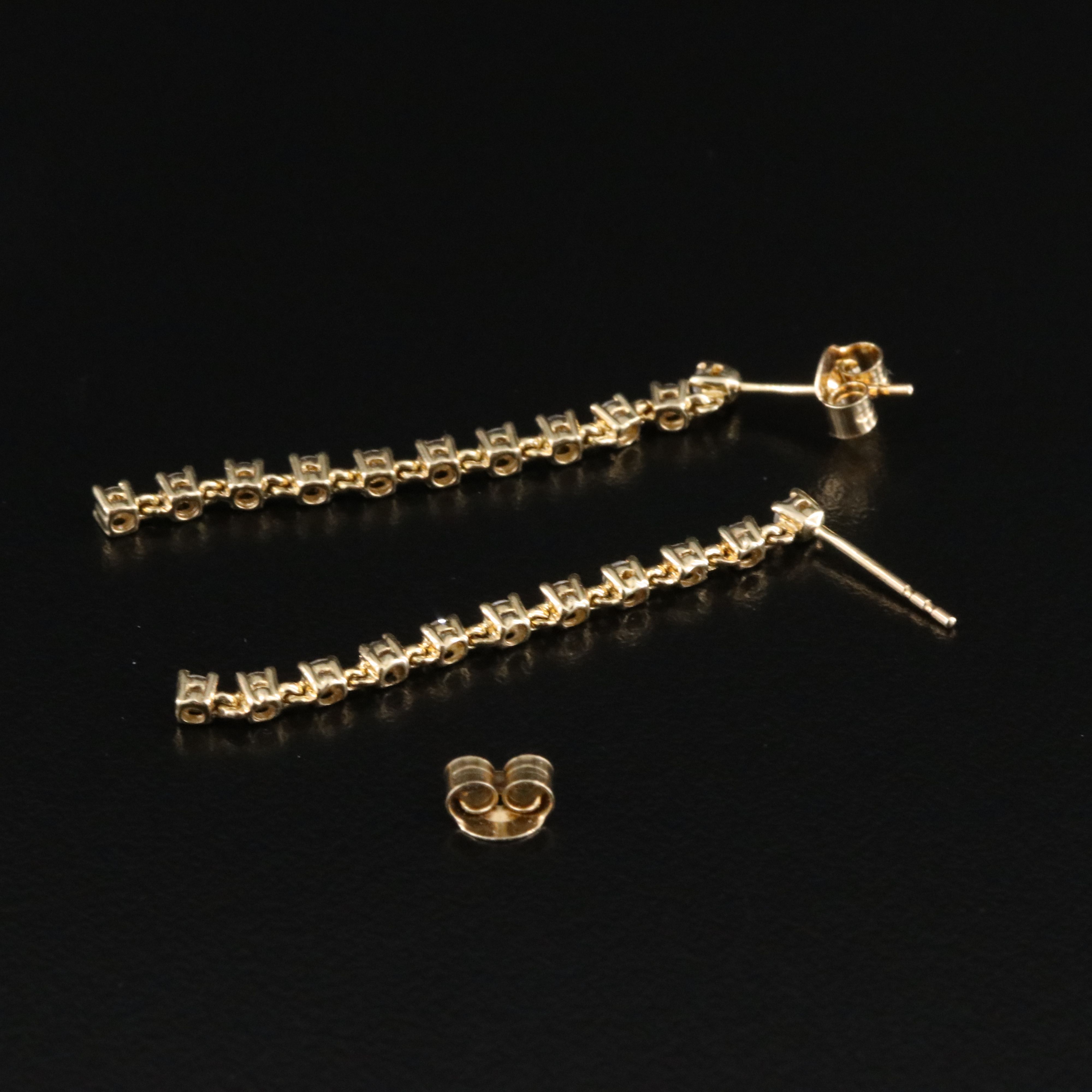 10K 0.60 CTW Diamond Line Earrings