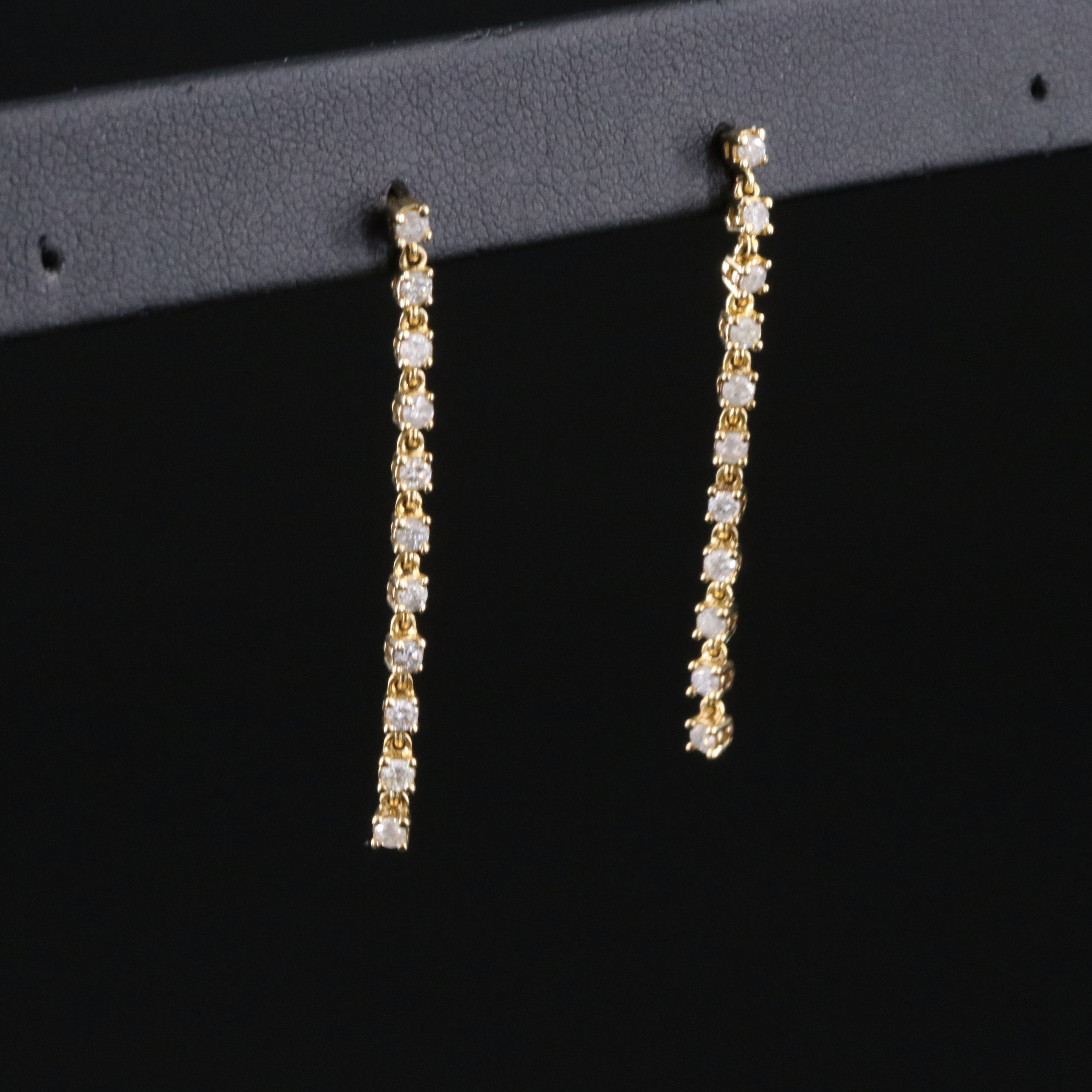 10K 0.60 CTW Diamond Line Earrings