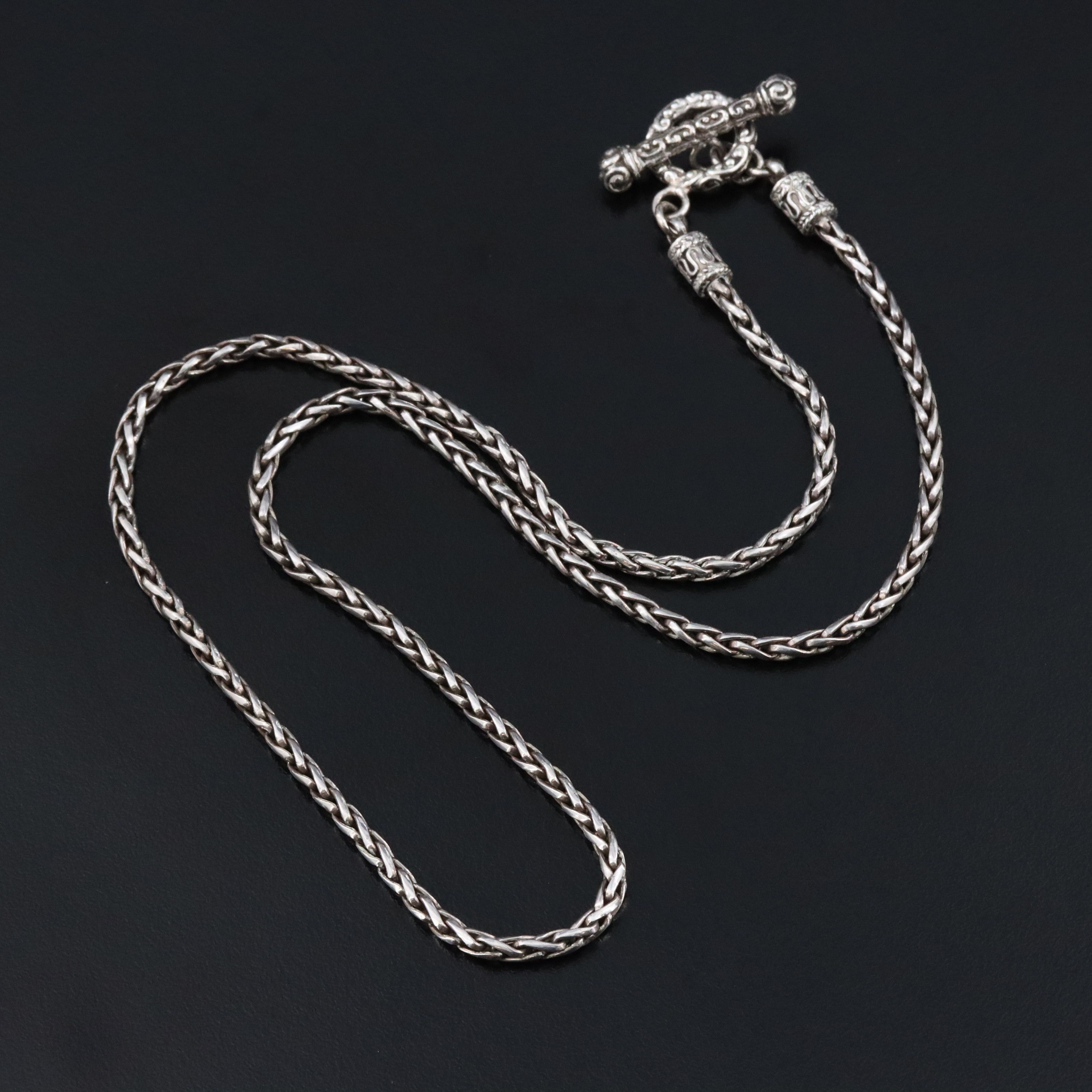 Sterling Wheat Chain Necklace