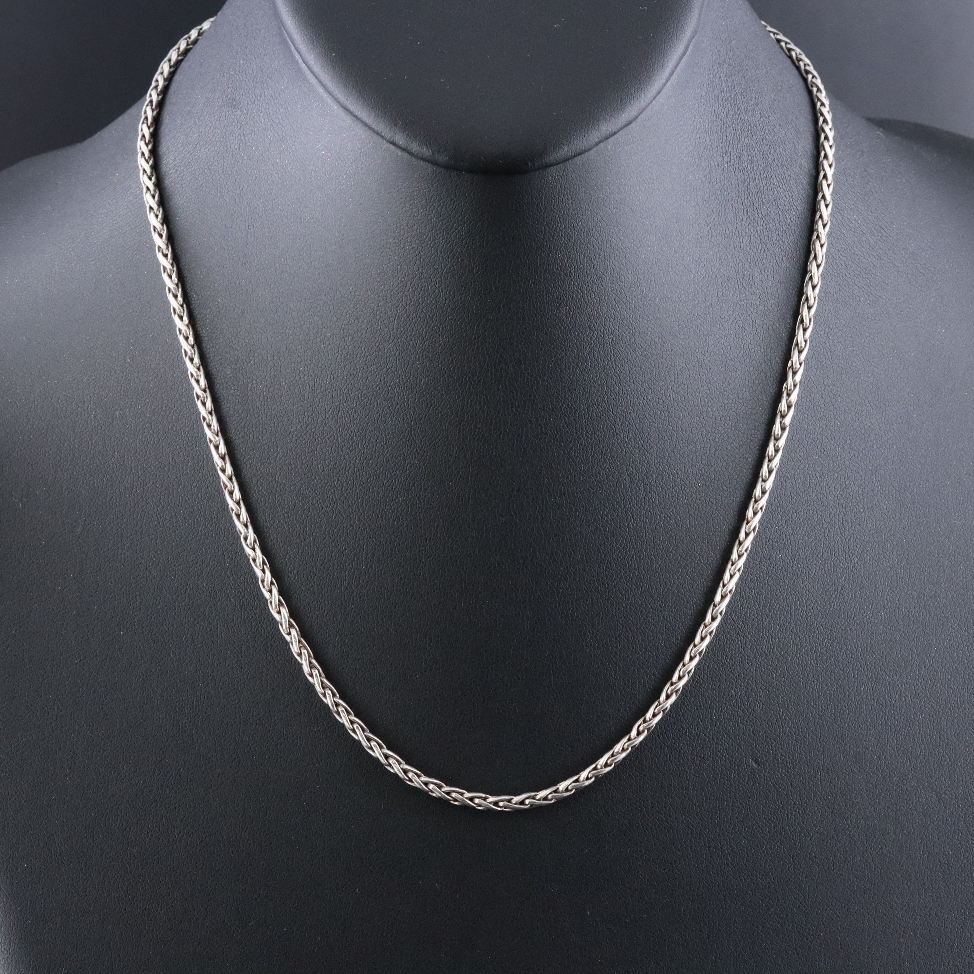 Sterling Wheat Chain Necklace