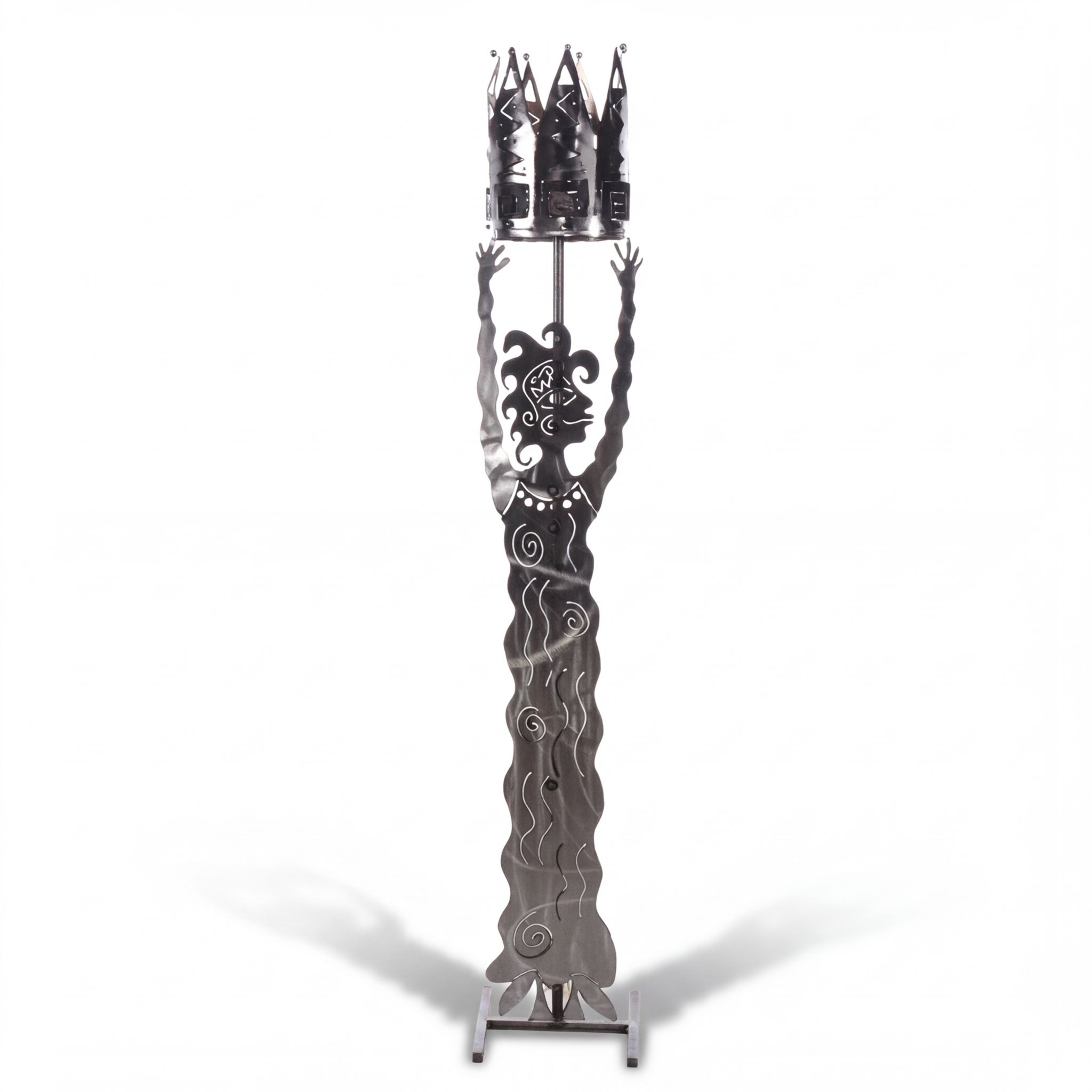 Folk Art Laser Cut Sculptural Floor Lamp