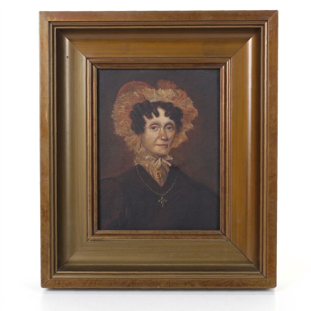 Portrait Oil Painting of Woman Attributed to Silas Martin, Circa 19th Century