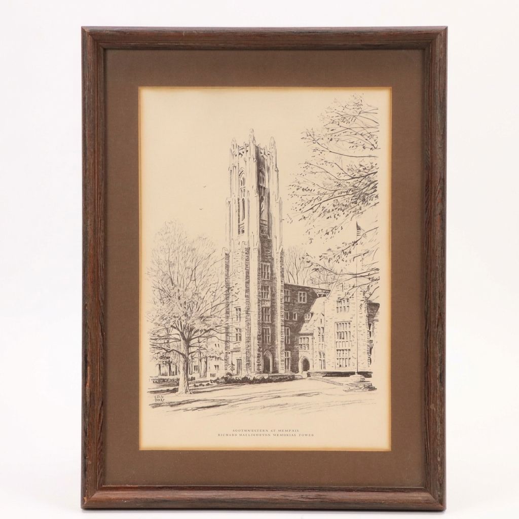 Offset "Southwestern at Memphis: Richard Halliburton Memorial Tower," 20th C.