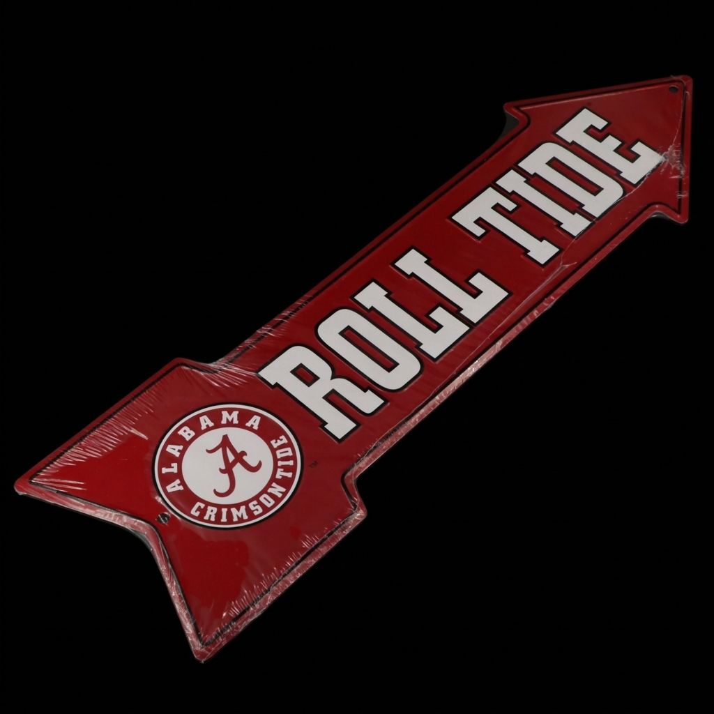 University of Alabama Crimson Tide "Roll Tide" Metal Sign