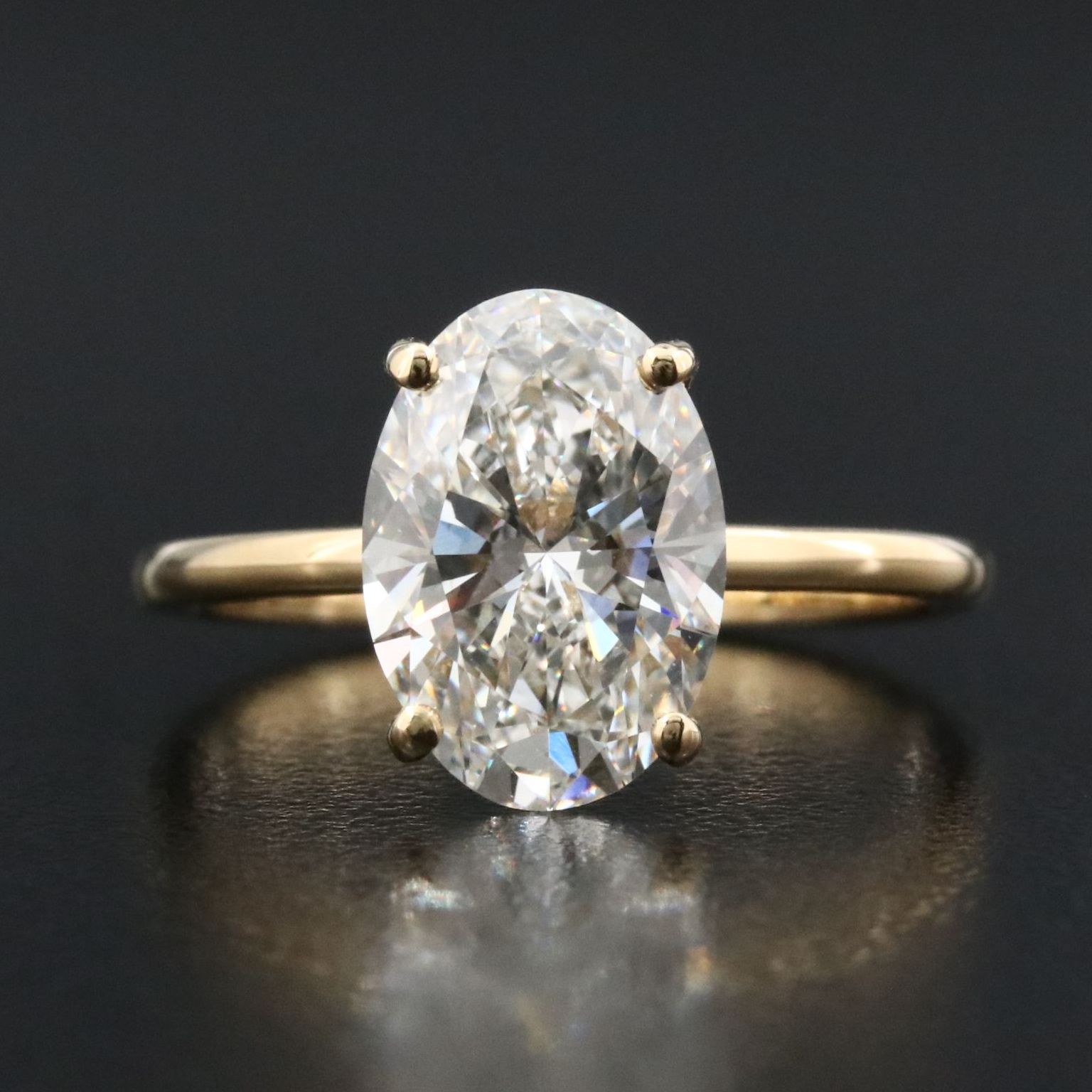 18K 3.02 CT Lab Grown Diamond Solitaire Ring with IGI Report