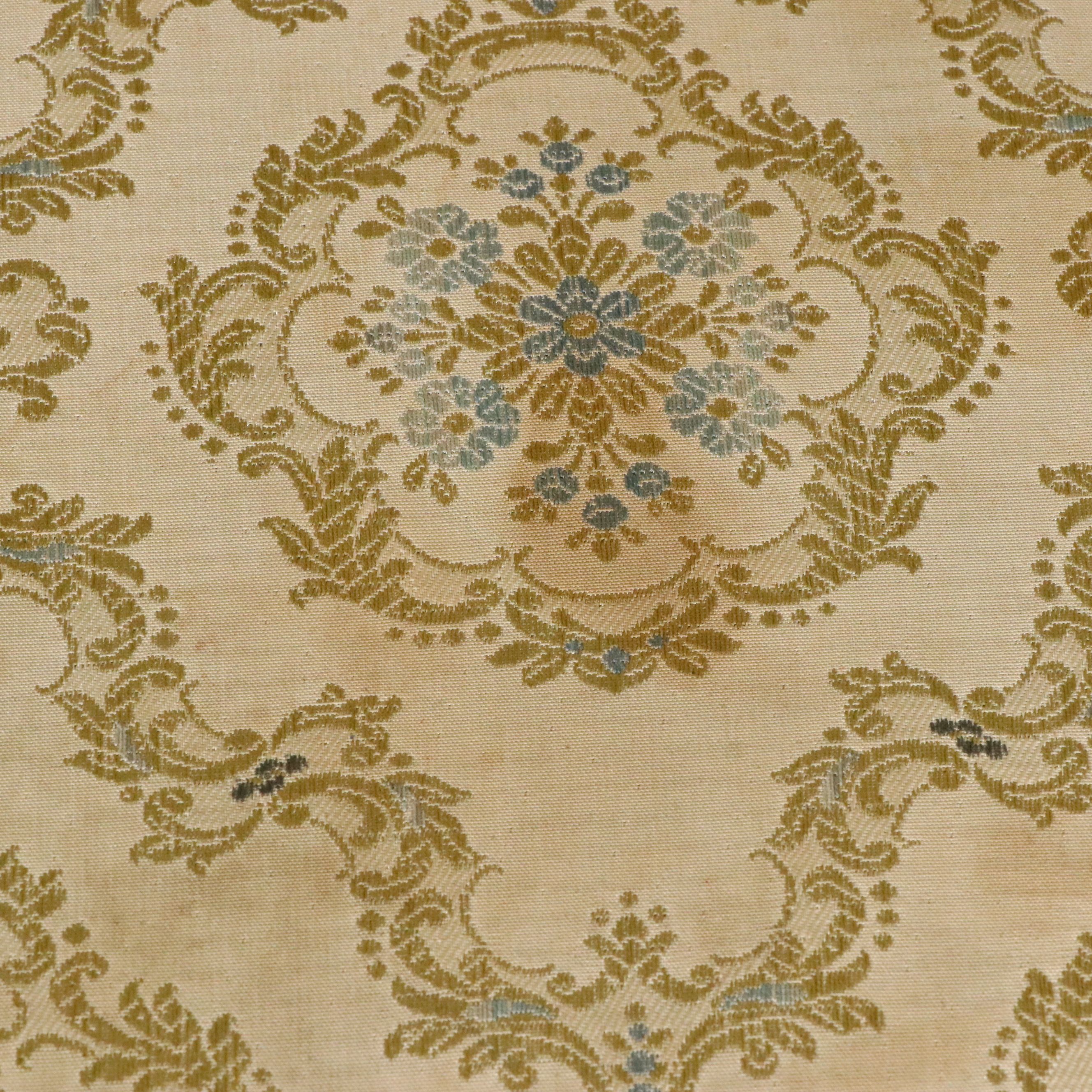 Pair of Henredon Damask Upholstered Slipper Chairs, Mid to Late 20th Century