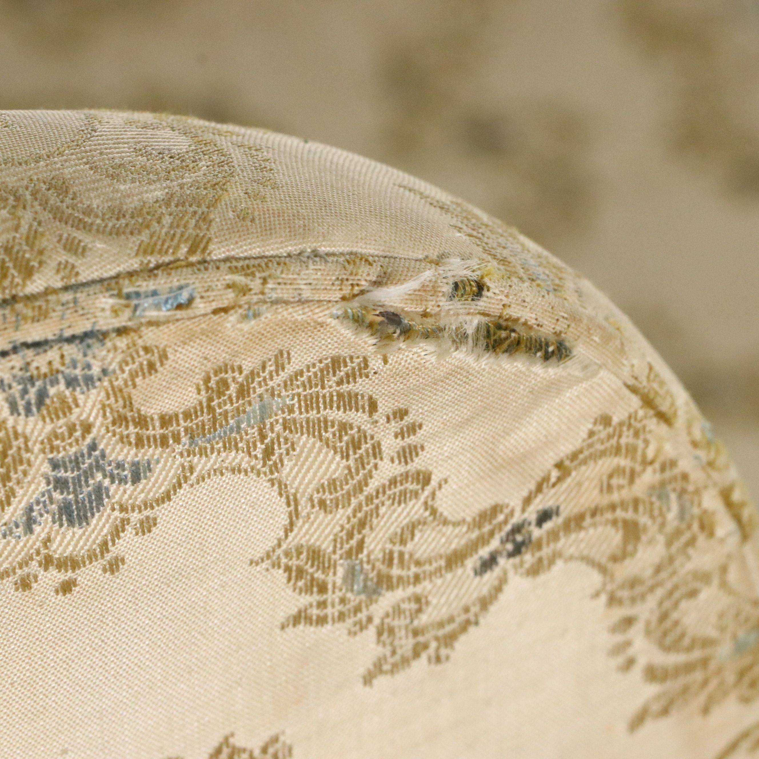 Pair of Henredon Damask Upholstered Slipper Chairs, Mid to Late 20th Century