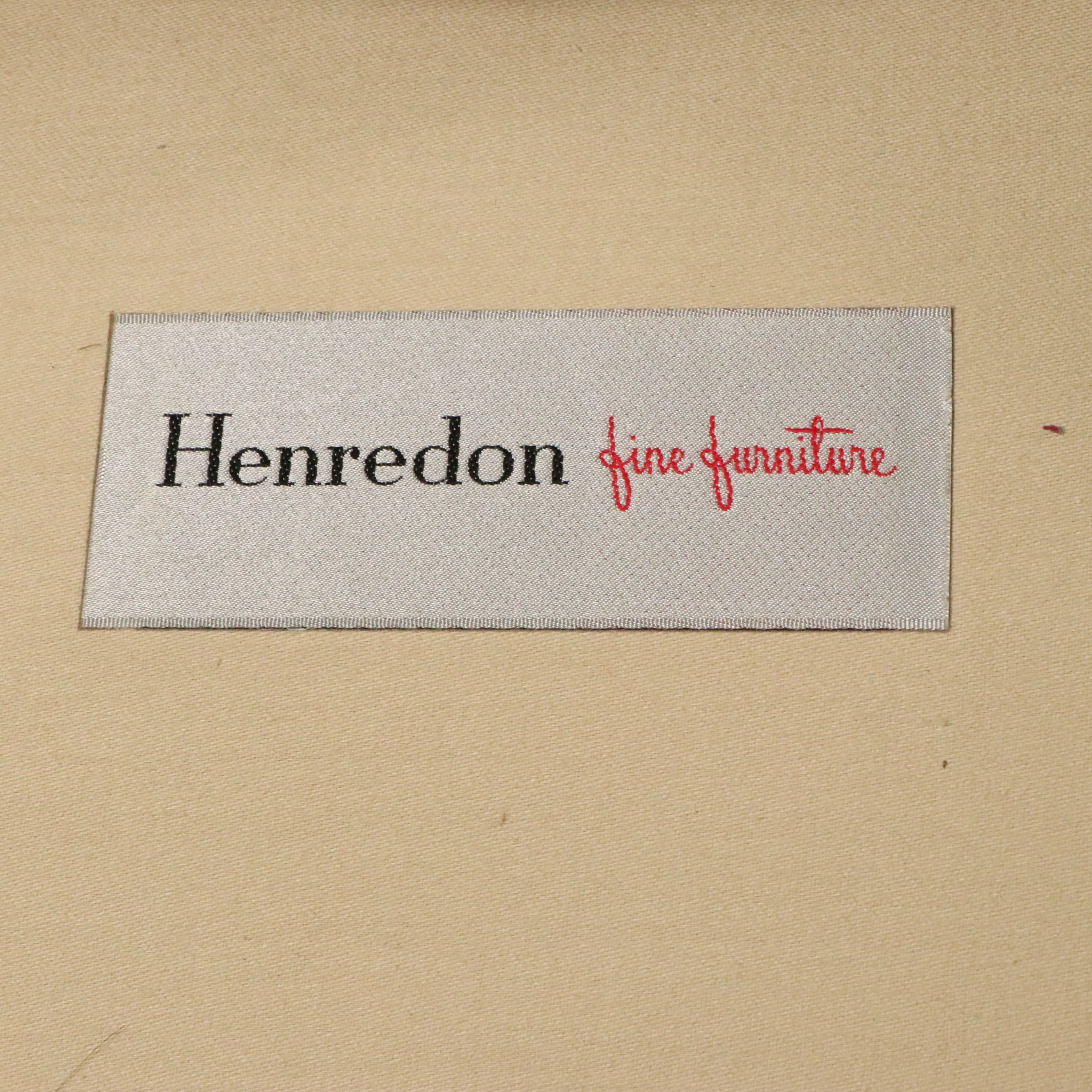 Pair of Henredon Damask Upholstered Slipper Chairs, Mid to Late 20th Century