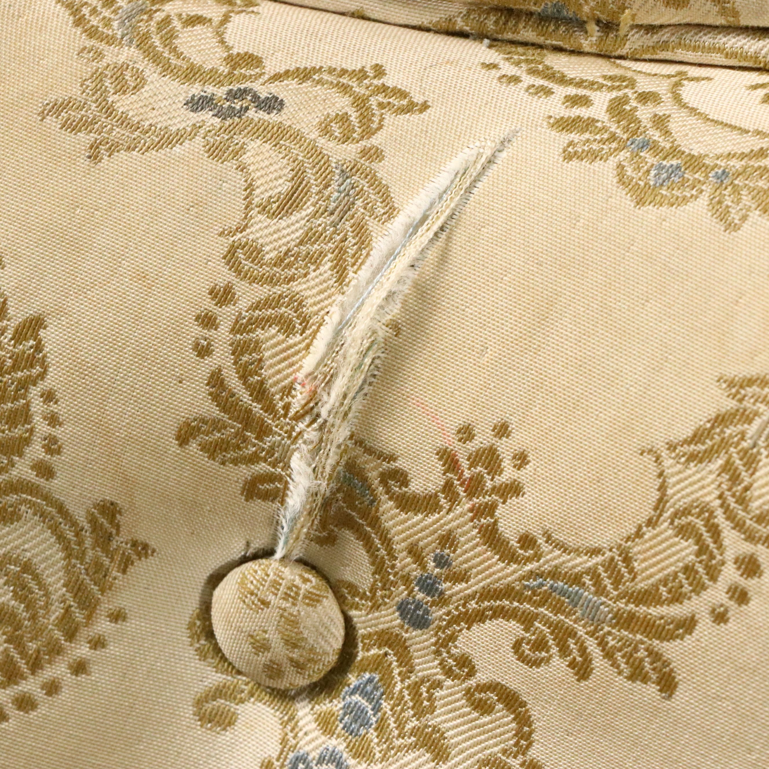 Pair of Henredon Damask Upholstered Slipper Chairs, Mid to Late 20th Century