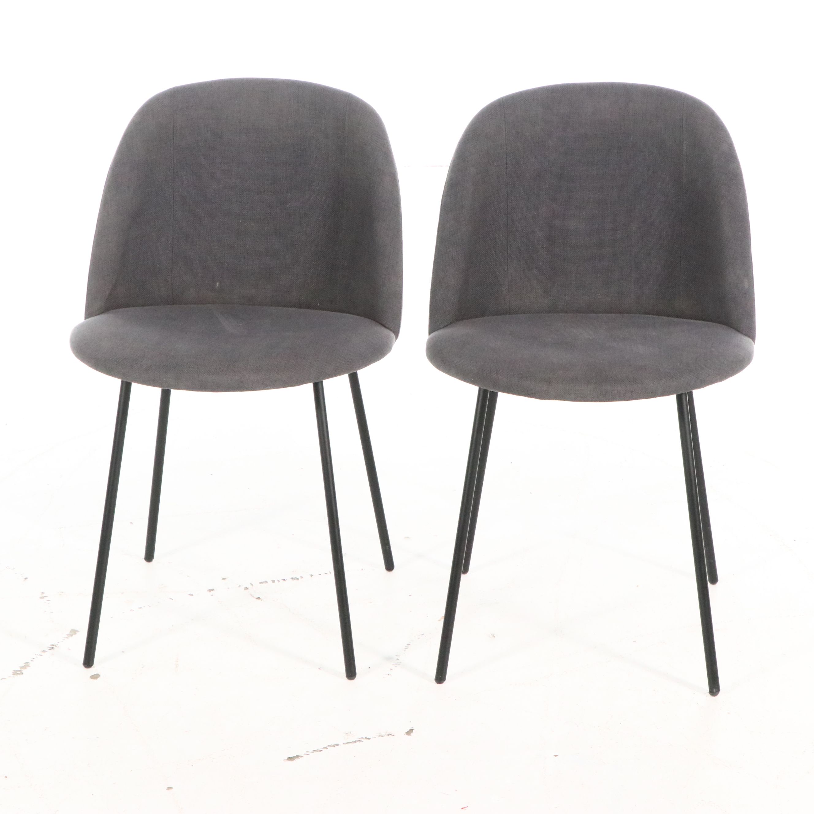 Set of Six Article "Svelti" Modern Upholstered Dining Chairs