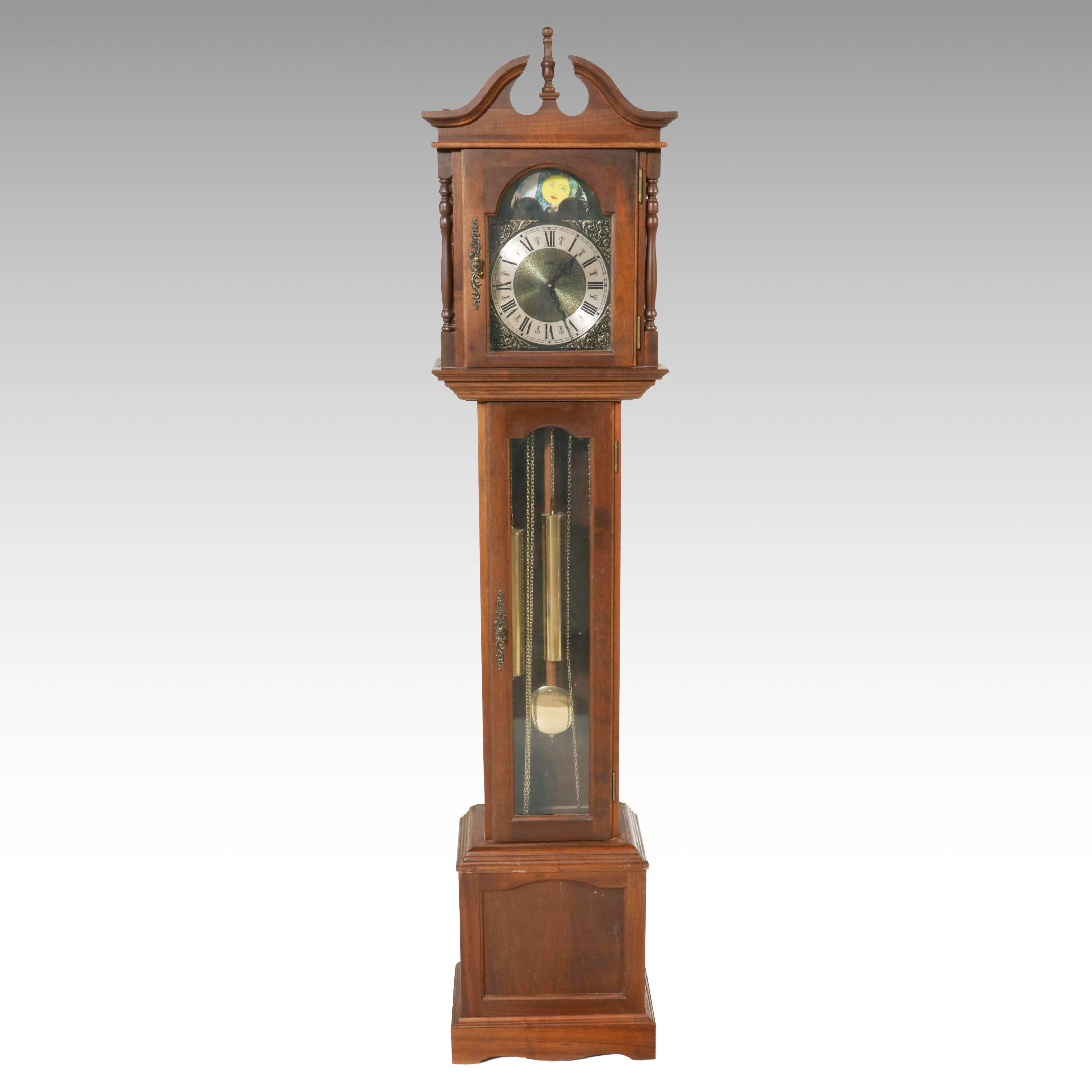 Emperor Chippendale Style Broken Bonnet Grandfather Clock