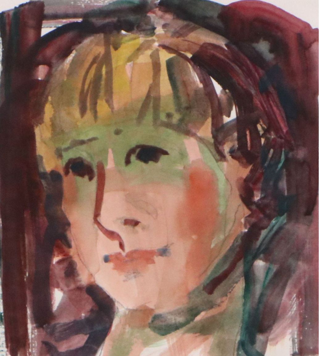 Jack Meanwell Watercolor Portrait Painting, 1994