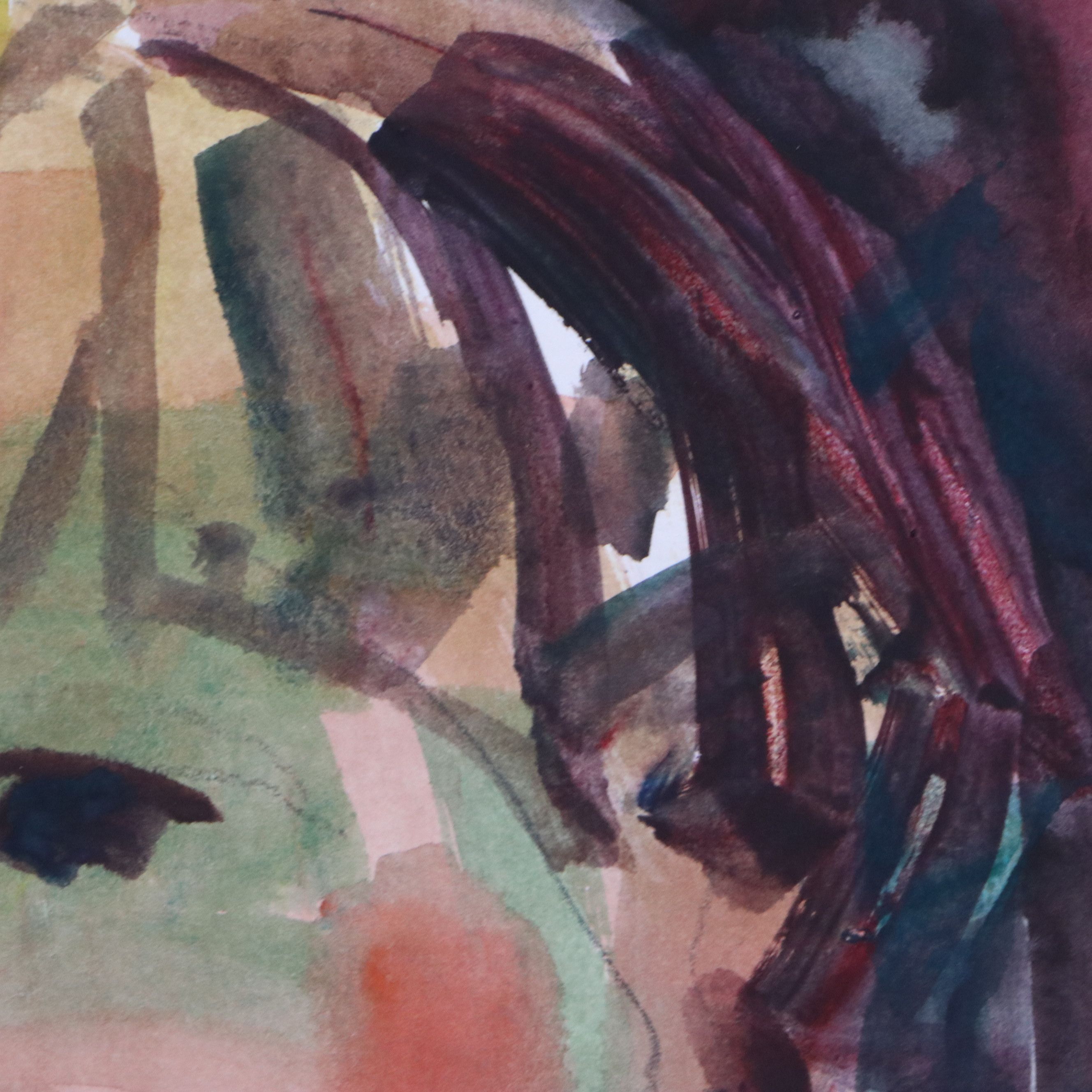 Jack Meanwell Watercolor Portrait Painting, 1994