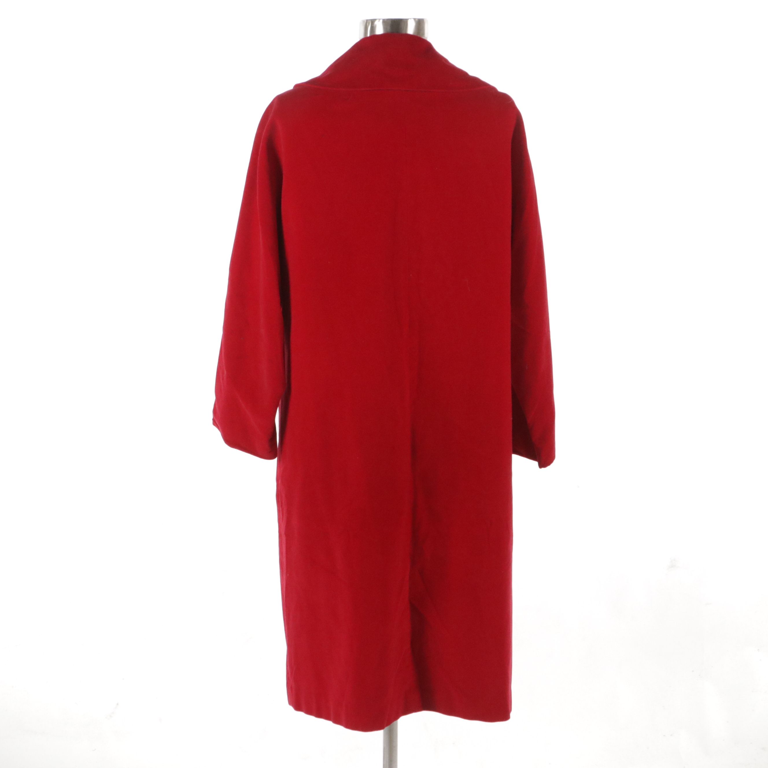 Sherbrooke All-Weather Coat in Red Velveteen, Mid-20th Century