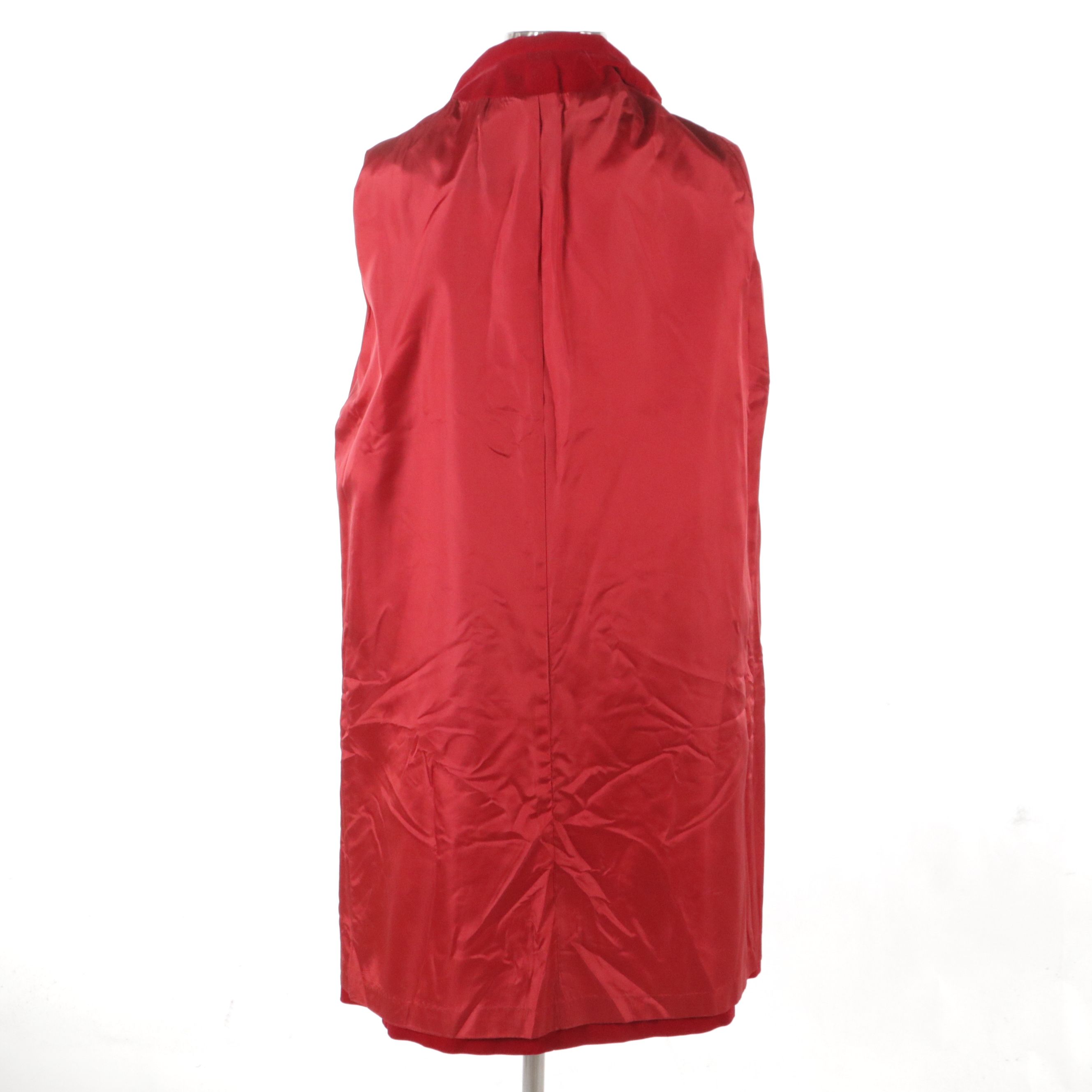 Sherbrooke All-Weather Coat in Red Velveteen, Mid-20th Century