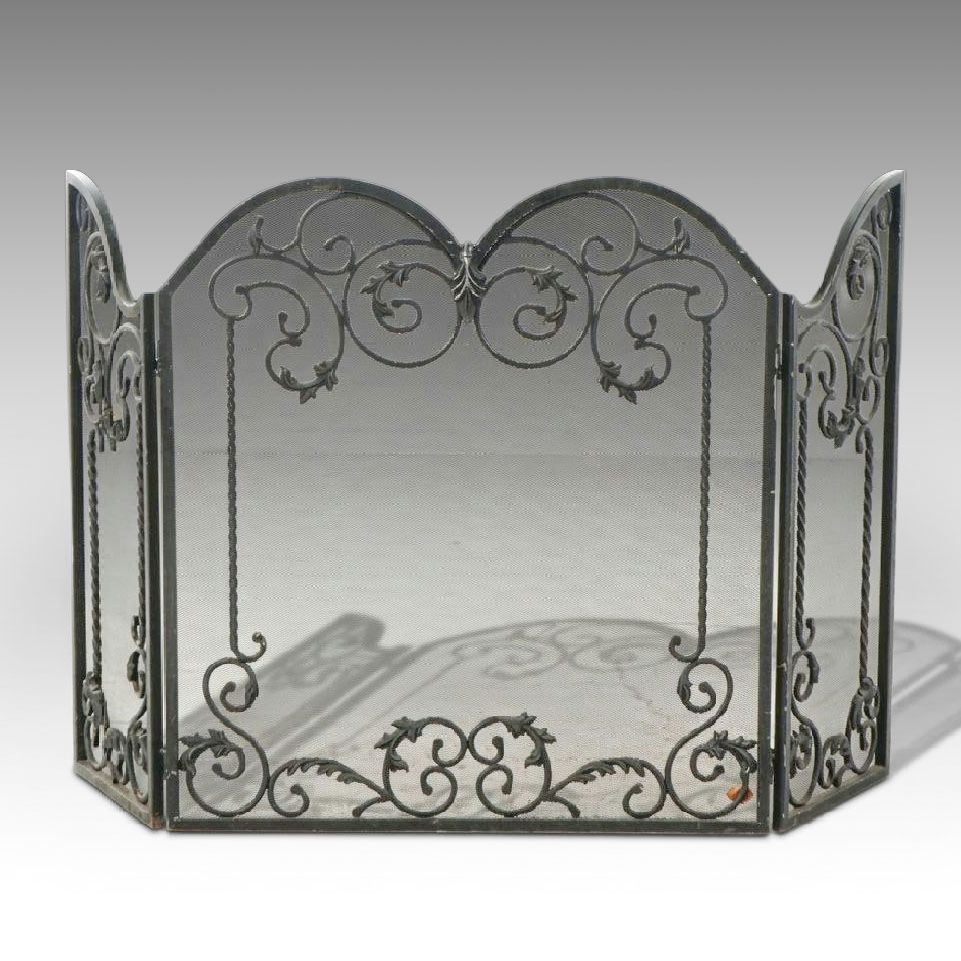 Scrolled Wrought Iron Fireplace Screen