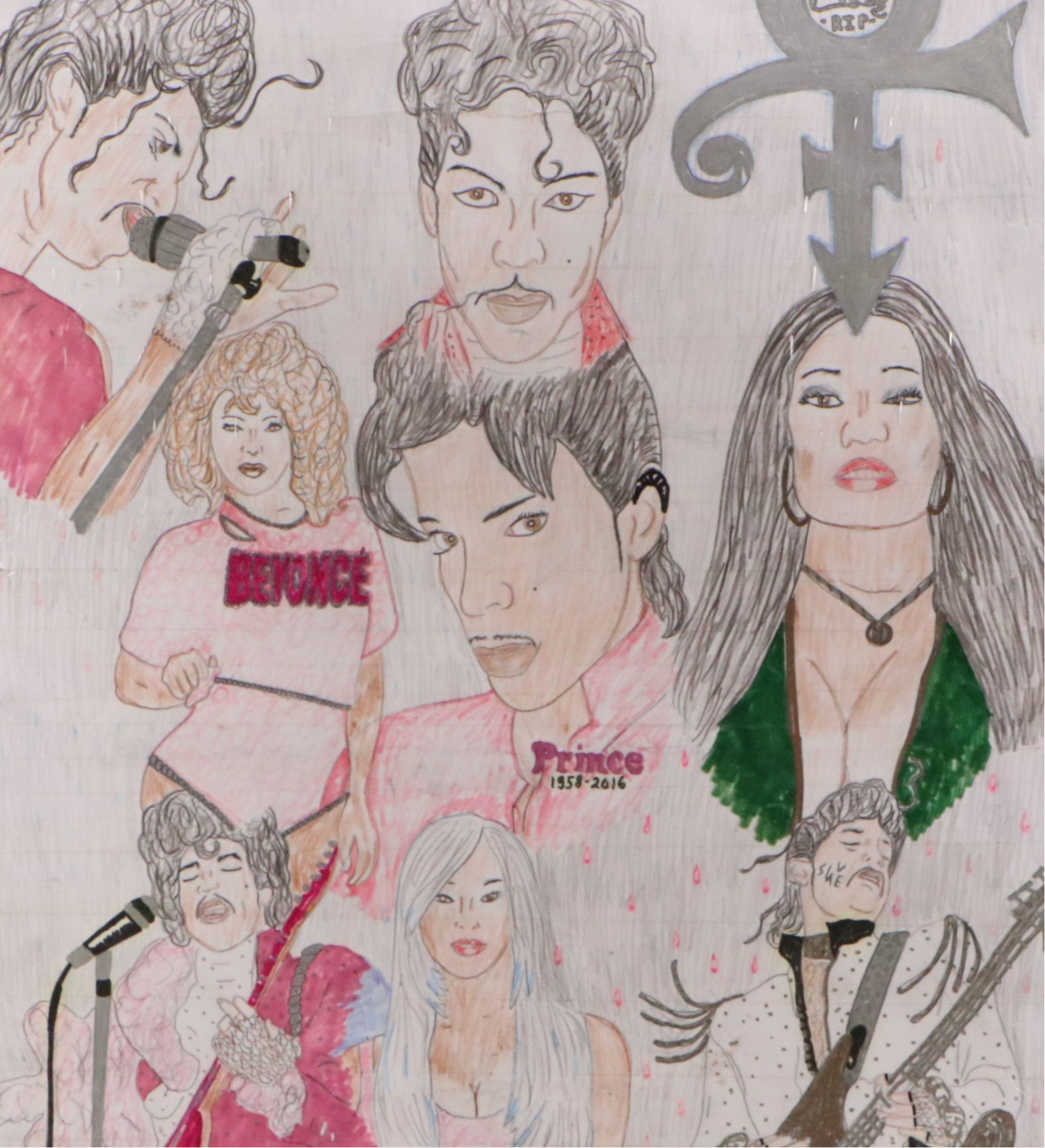 Self-Taught Artist Pop Art Drawing "Purple Reign Forever!," 2016