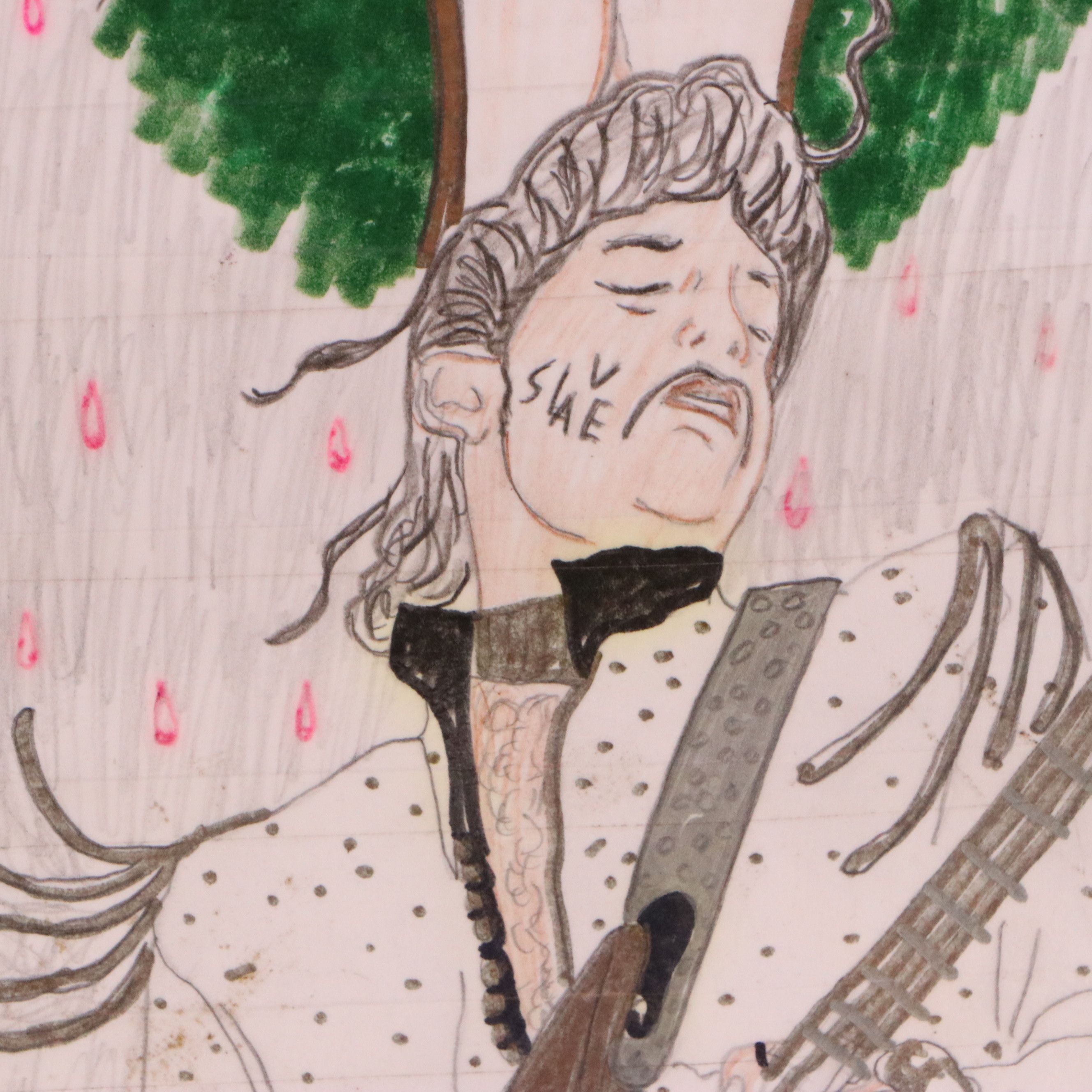 Self-Taught Artist Pop Art Drawing "Purple Reign Forever!," 2016