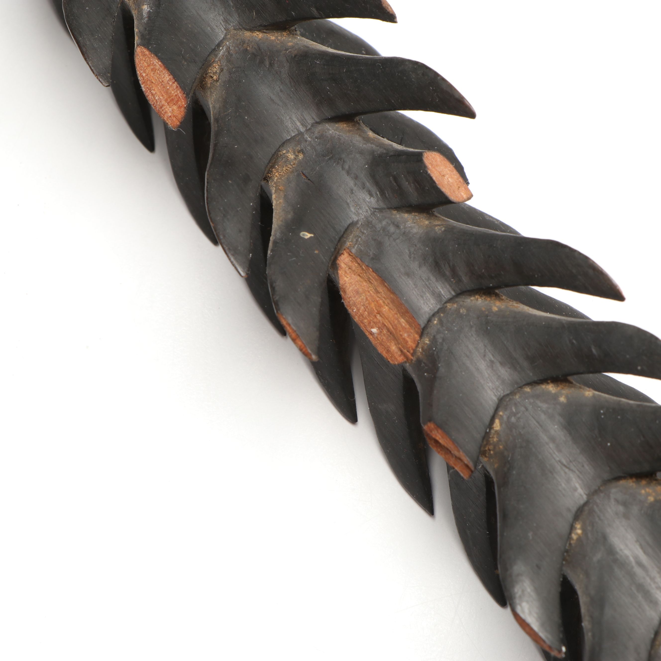 Solomon Islands Rennell Island Staff and Other Mother-of-Pearl Inlaid Wood Staff