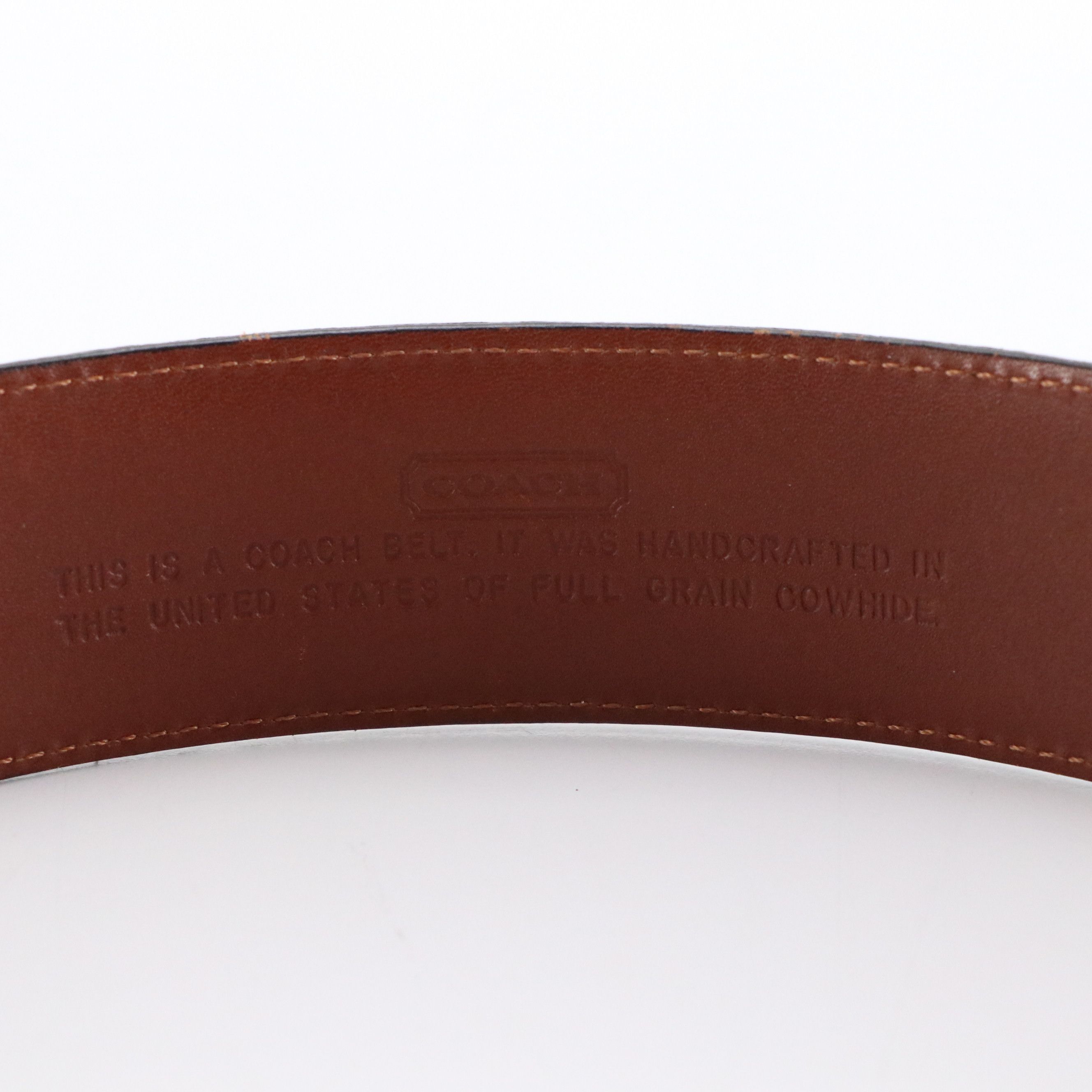 Men's Coach Black Leather and Brass Buckled Belts