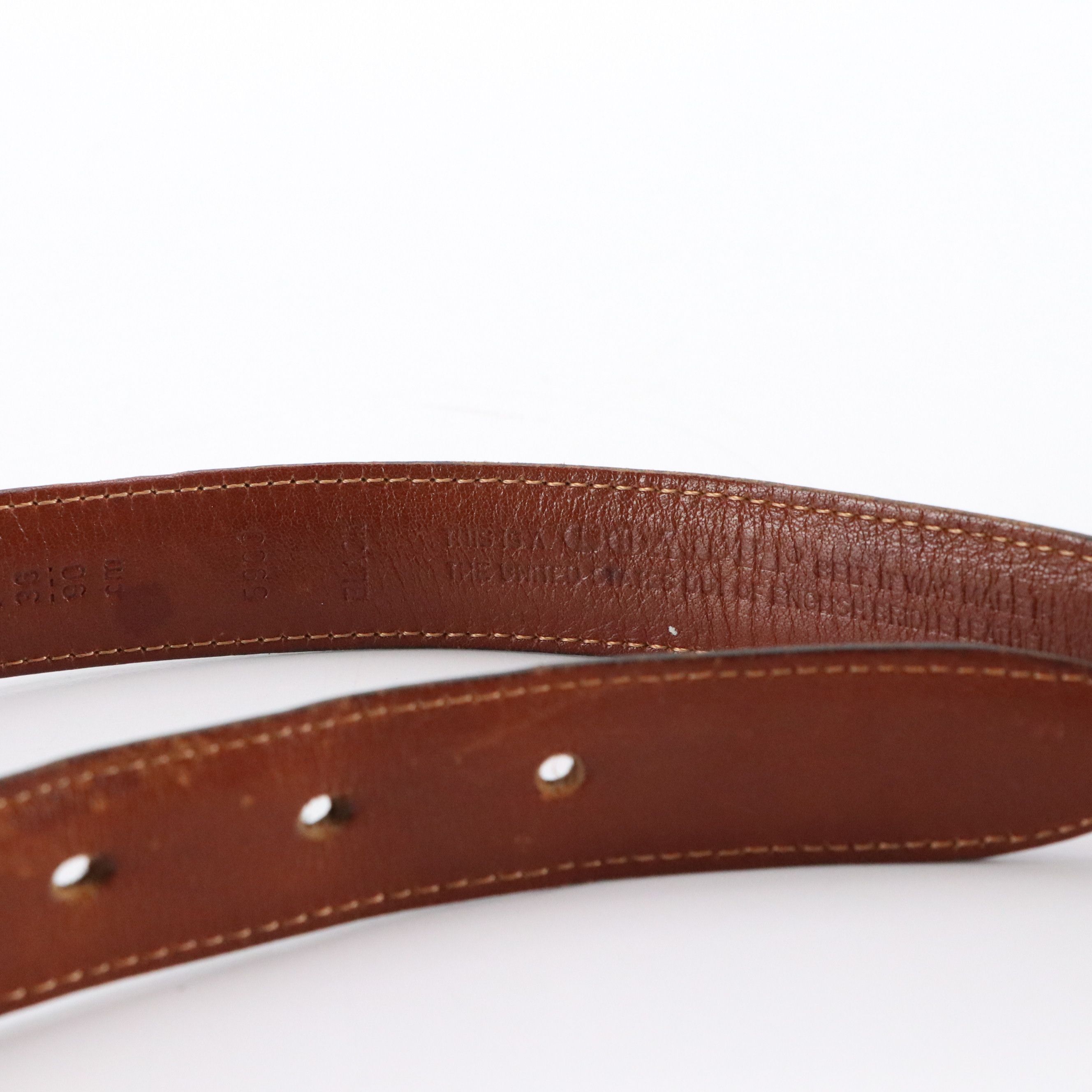 Men's Coach Black Leather and Brass Buckled Belts