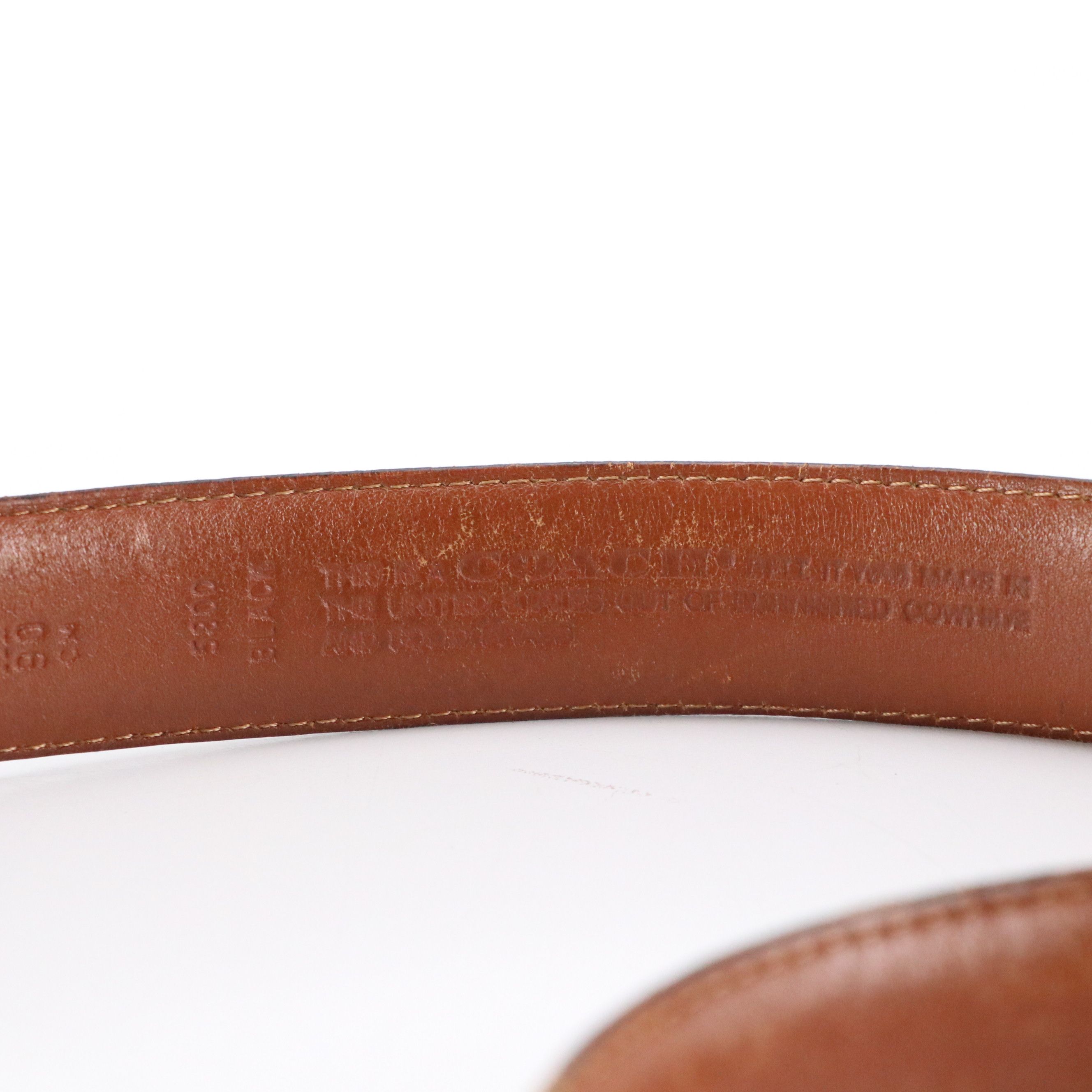 Men's Coach Black Leather and Brass Buckled Belts