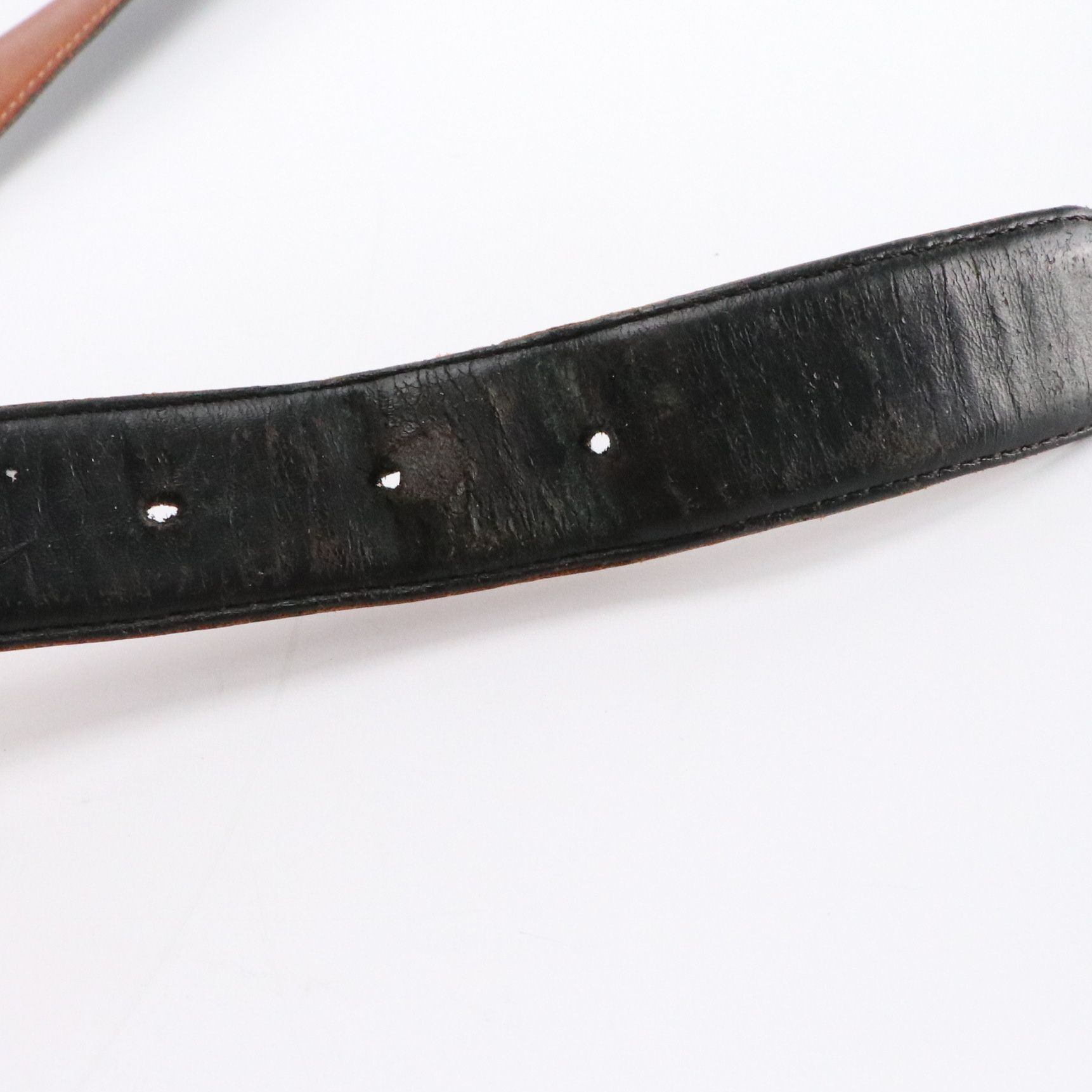 Men's Coach Black Leather and Brass Buckled Belts