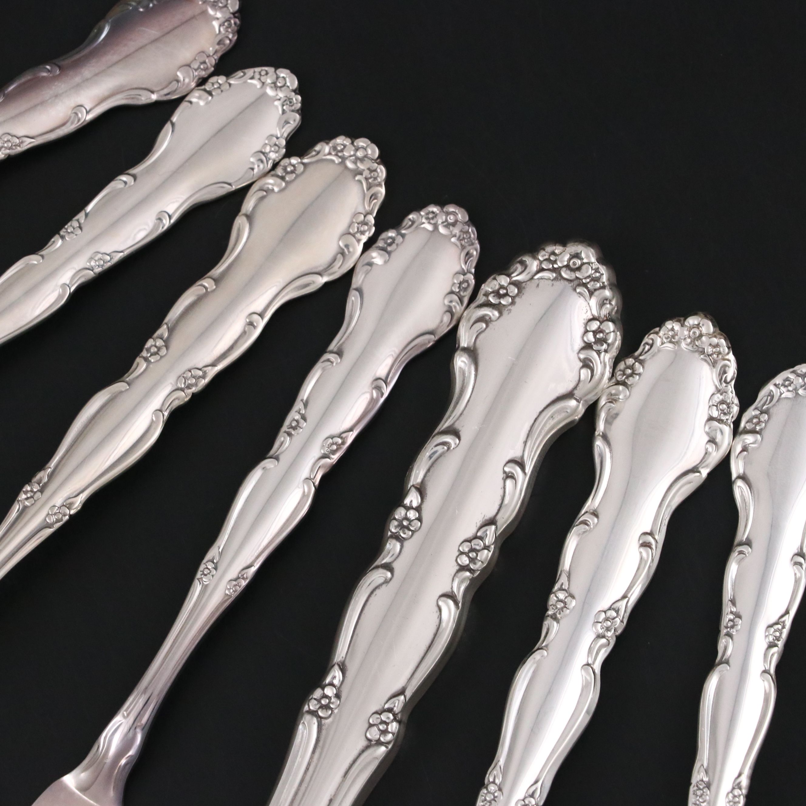 Oneida "Flirtation" Silver Plate Flatware and Serving Utensils, 1959-1984