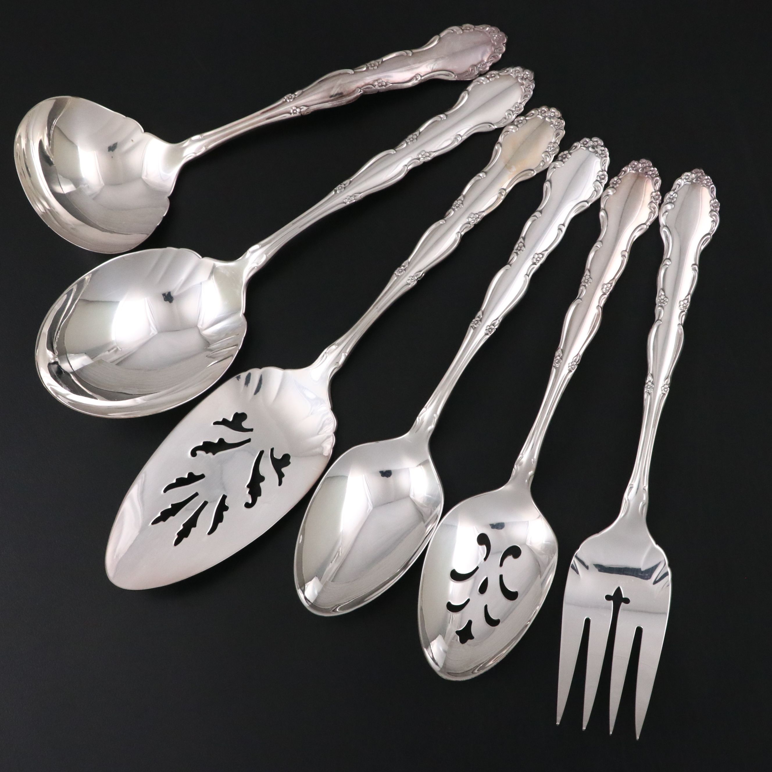 Oneida "Flirtation" Silver Plate Flatware and Serving Utensils, 1959-1984