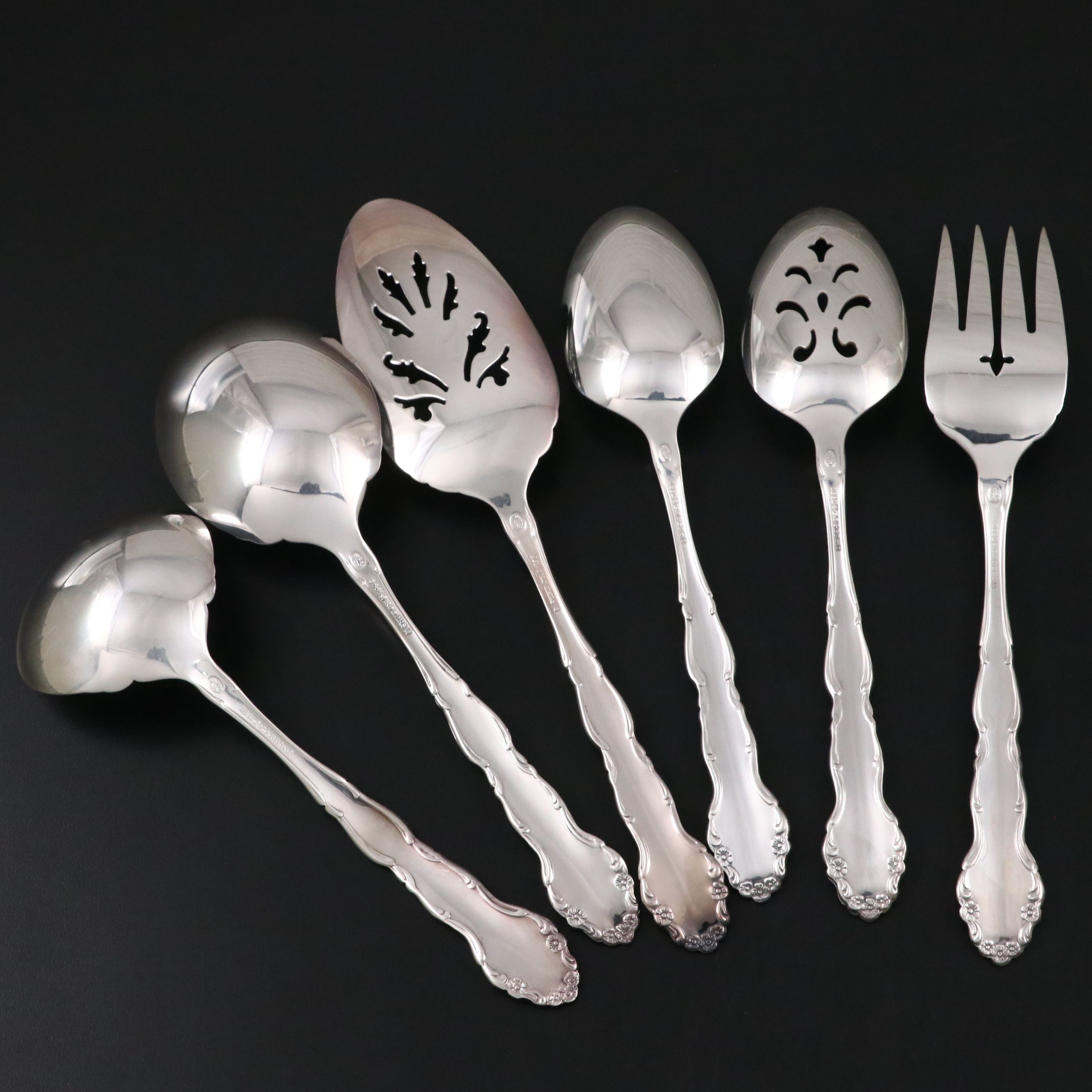 Oneida "Flirtation" Silver Plate Flatware and Serving Utensils, 1959-1984