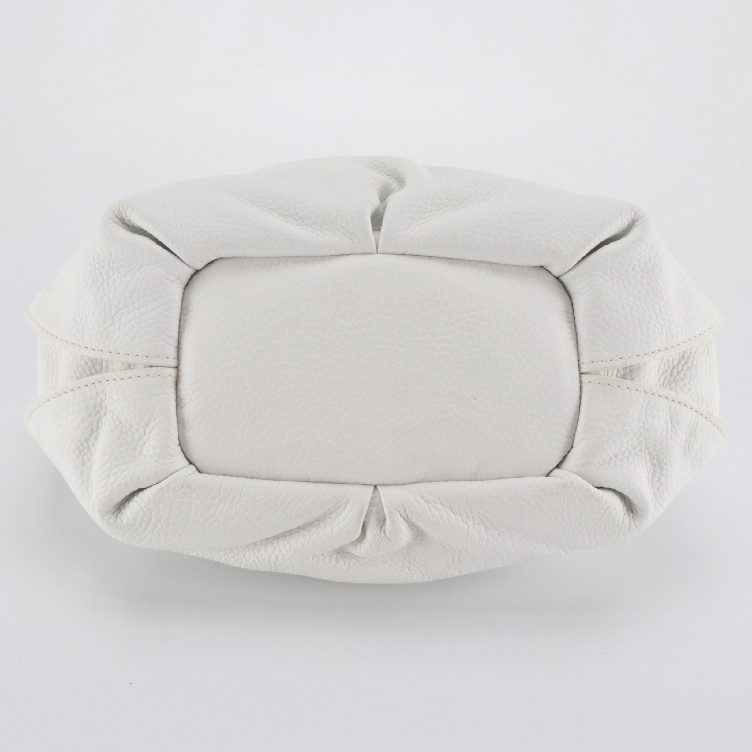 Celine Bittersweet Hobo Shoulder Bag in White Grained Calfskin Leather