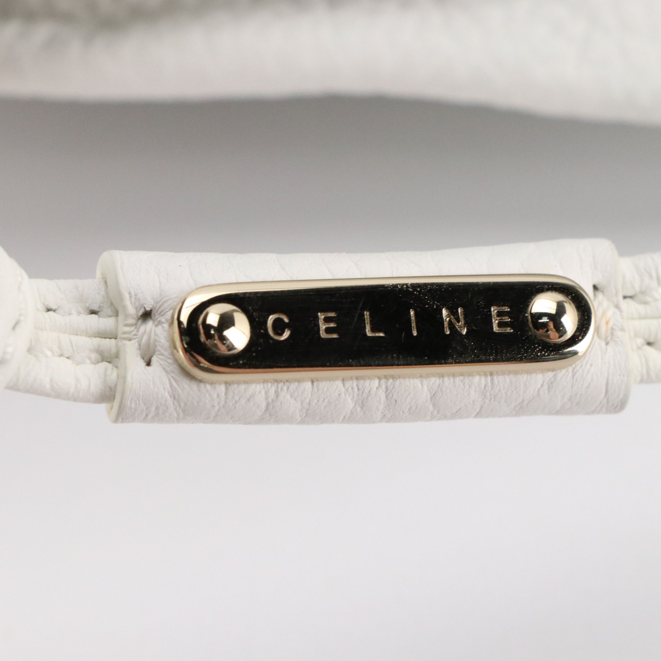 Celine Bittersweet Hobo Shoulder Bag in White Grained Calfskin Leather