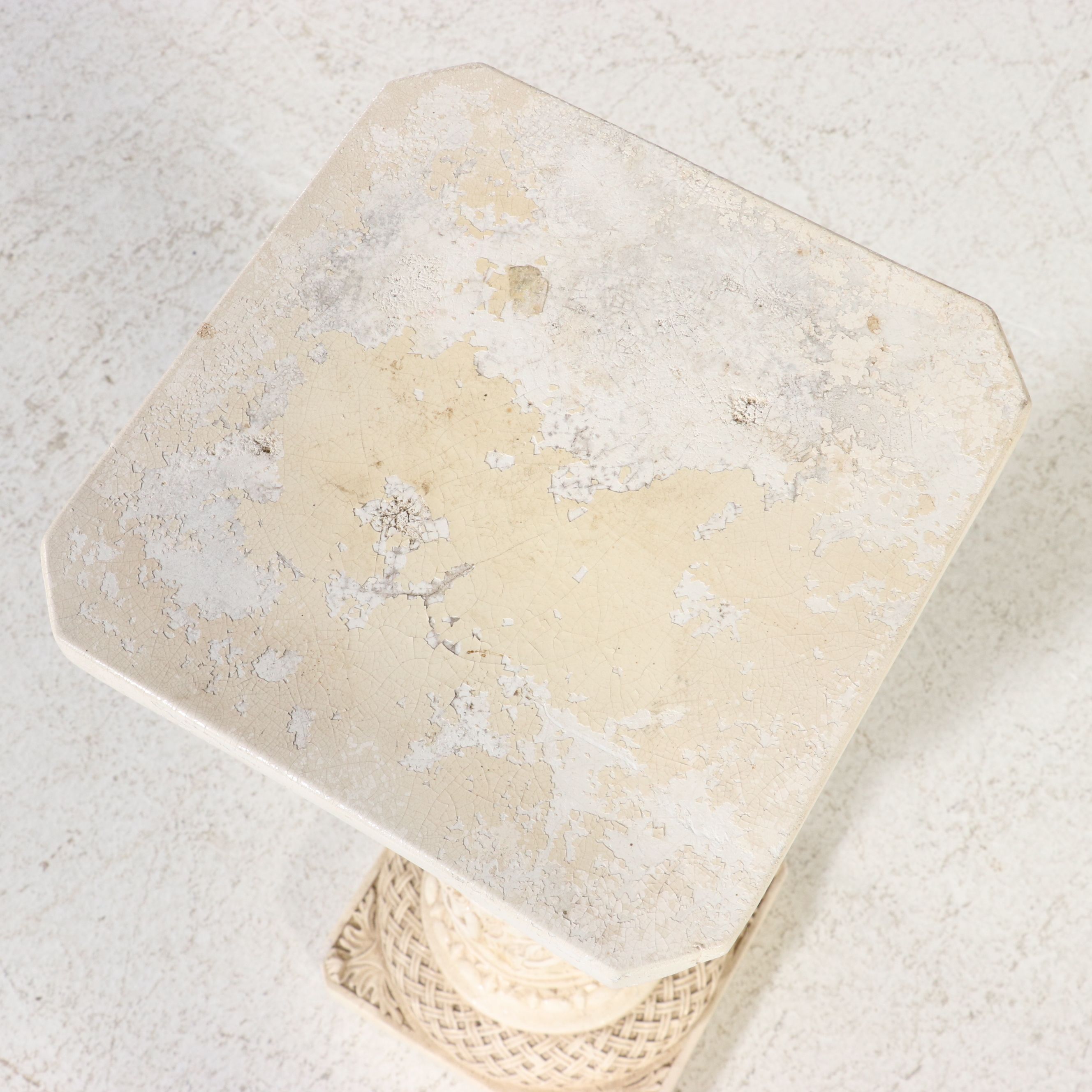 Neoclassical Style Relief Ceramic Pedestal