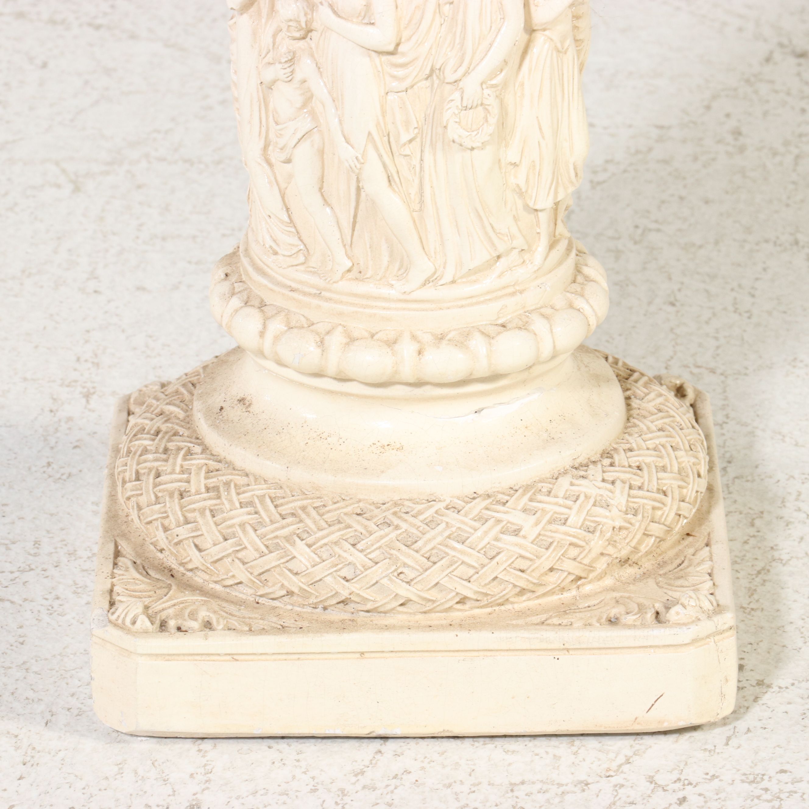 Neoclassical Style Relief Ceramic Pedestal