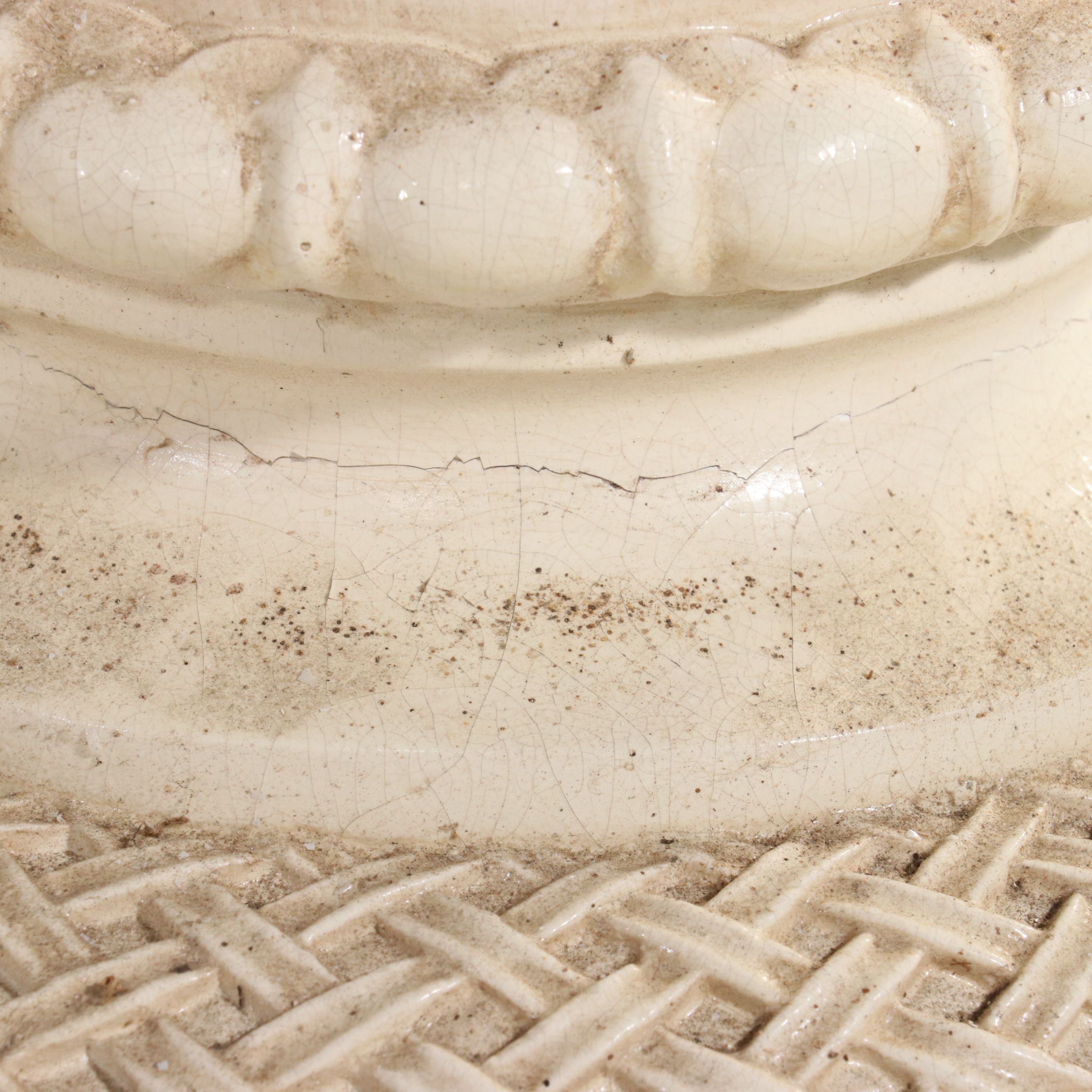 Neoclassical Style Relief Ceramic Pedestal