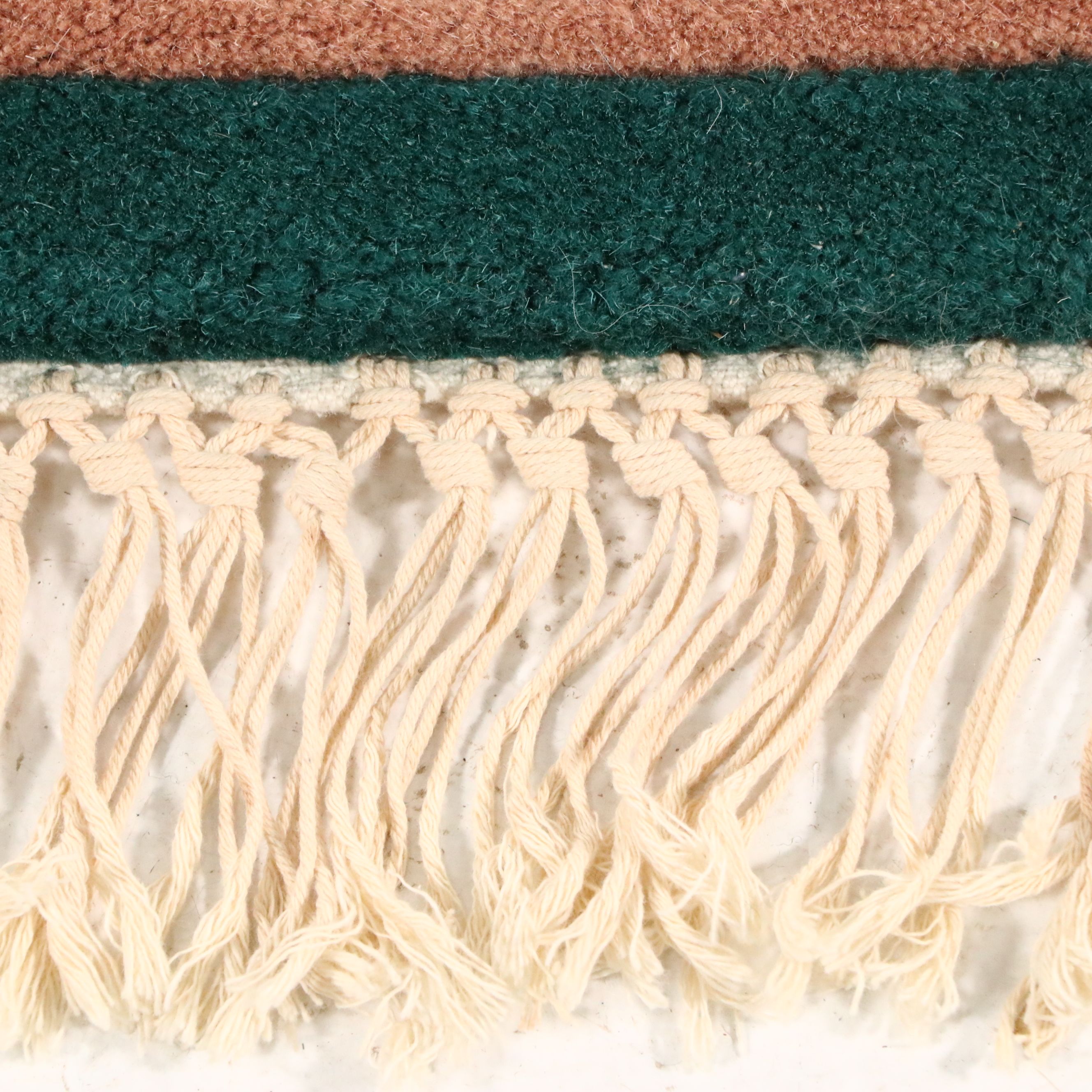 2'4 x 4'2 Hand-Tufted and Carved Sino-French Aubusson Style Accent Rug