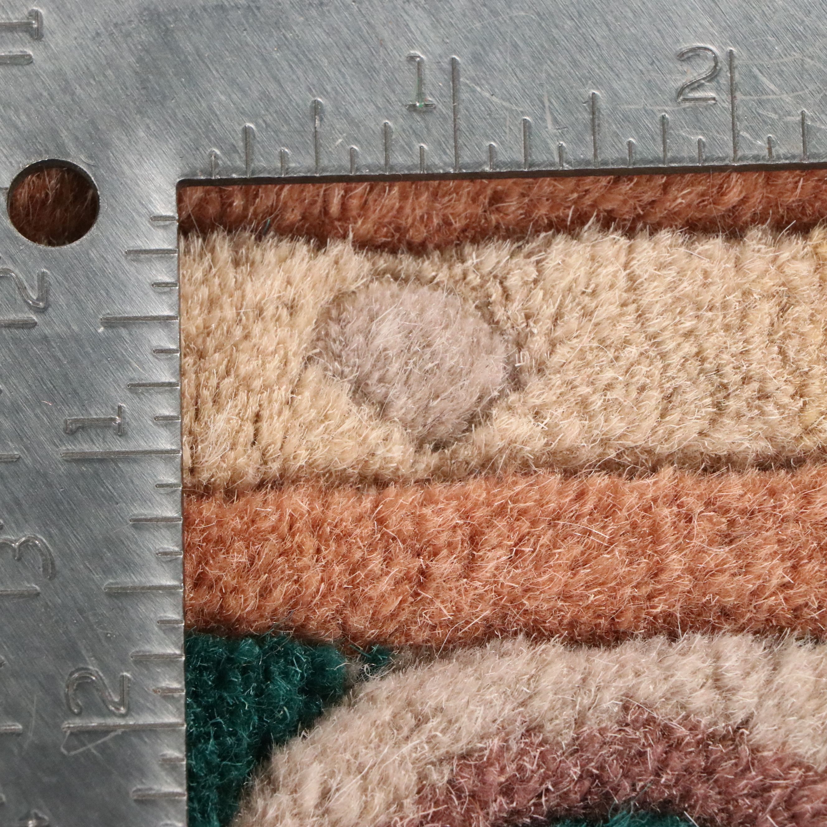 2'4 x 4'2 Hand-Tufted and Carved Sino-French Aubusson Style Accent Rug