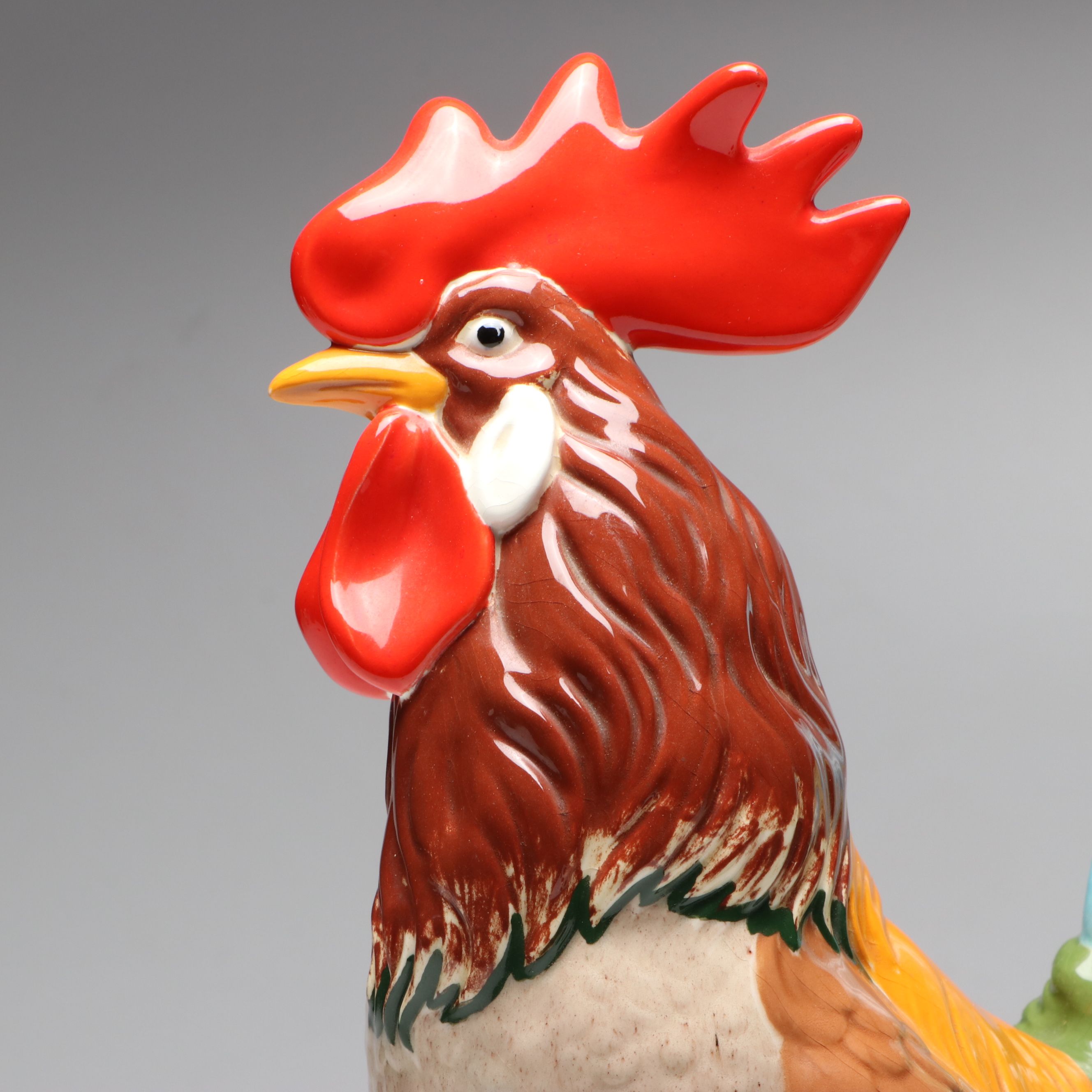 Atlantic Molds Hand-Painted Ceramic Rooster Figurine, 1969