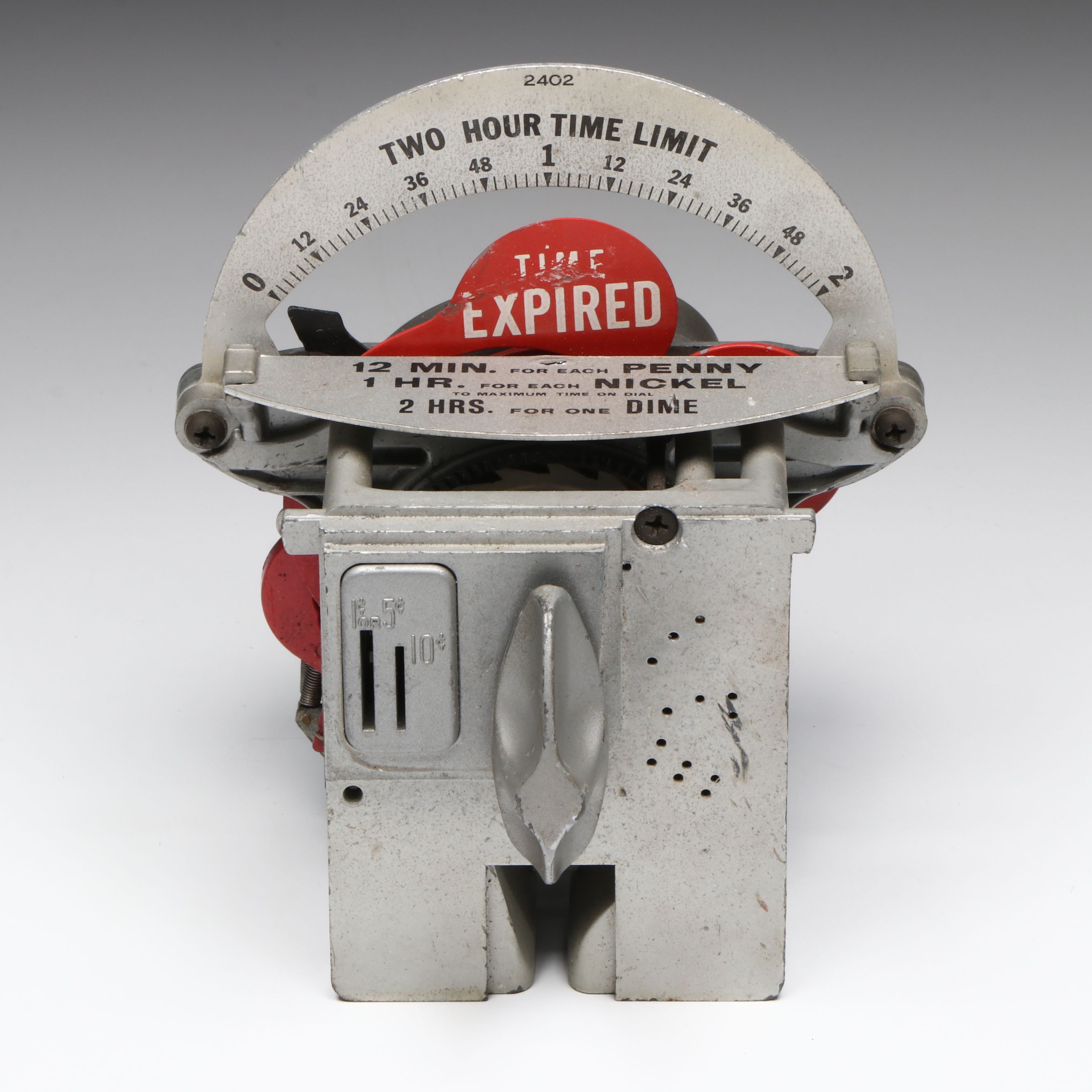 Vintage Coin-Operated Metal Parking Meter Head