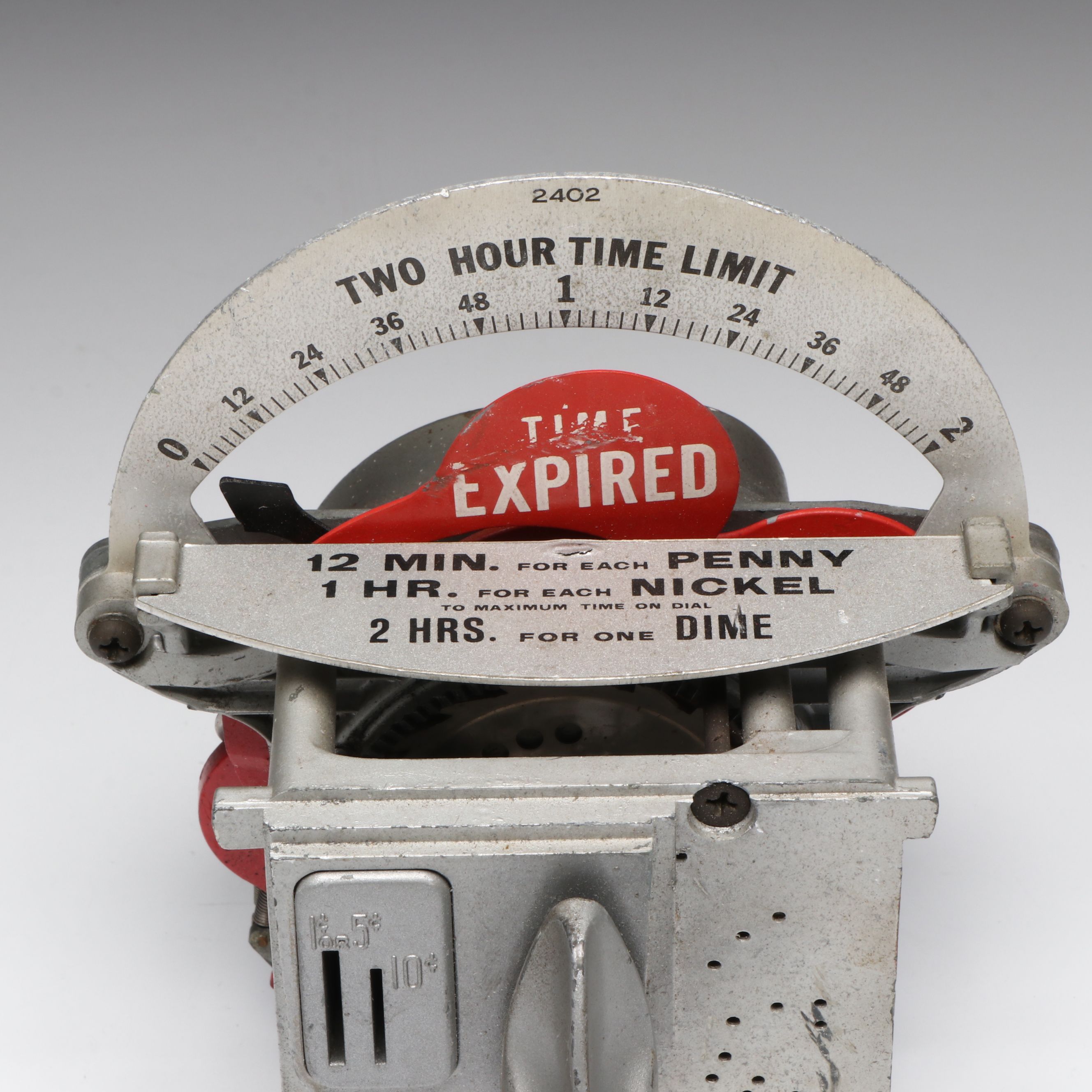 Vintage Coin-Operated Metal Parking Meter Head