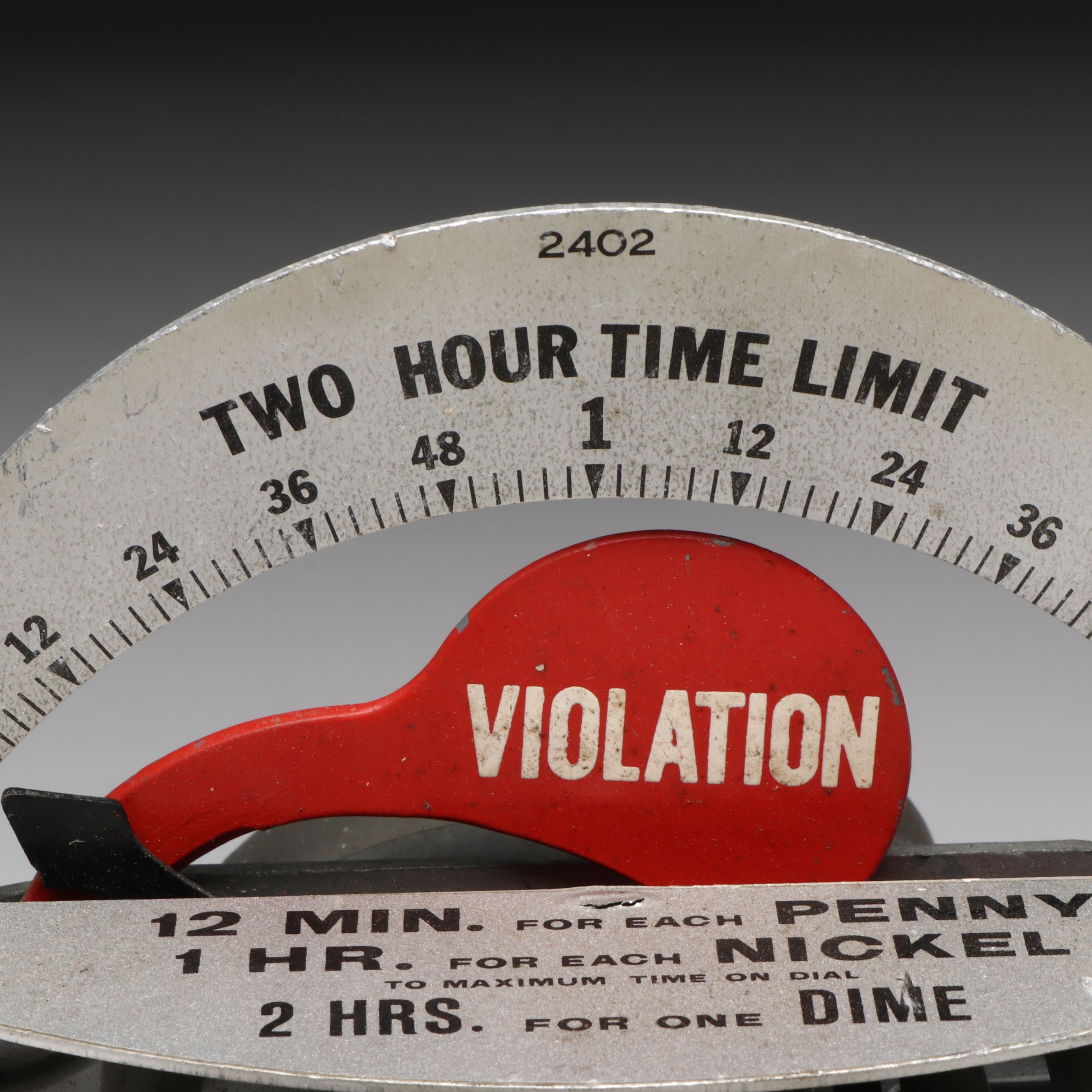 Vintage Coin-Operated Metal Parking Meter Head