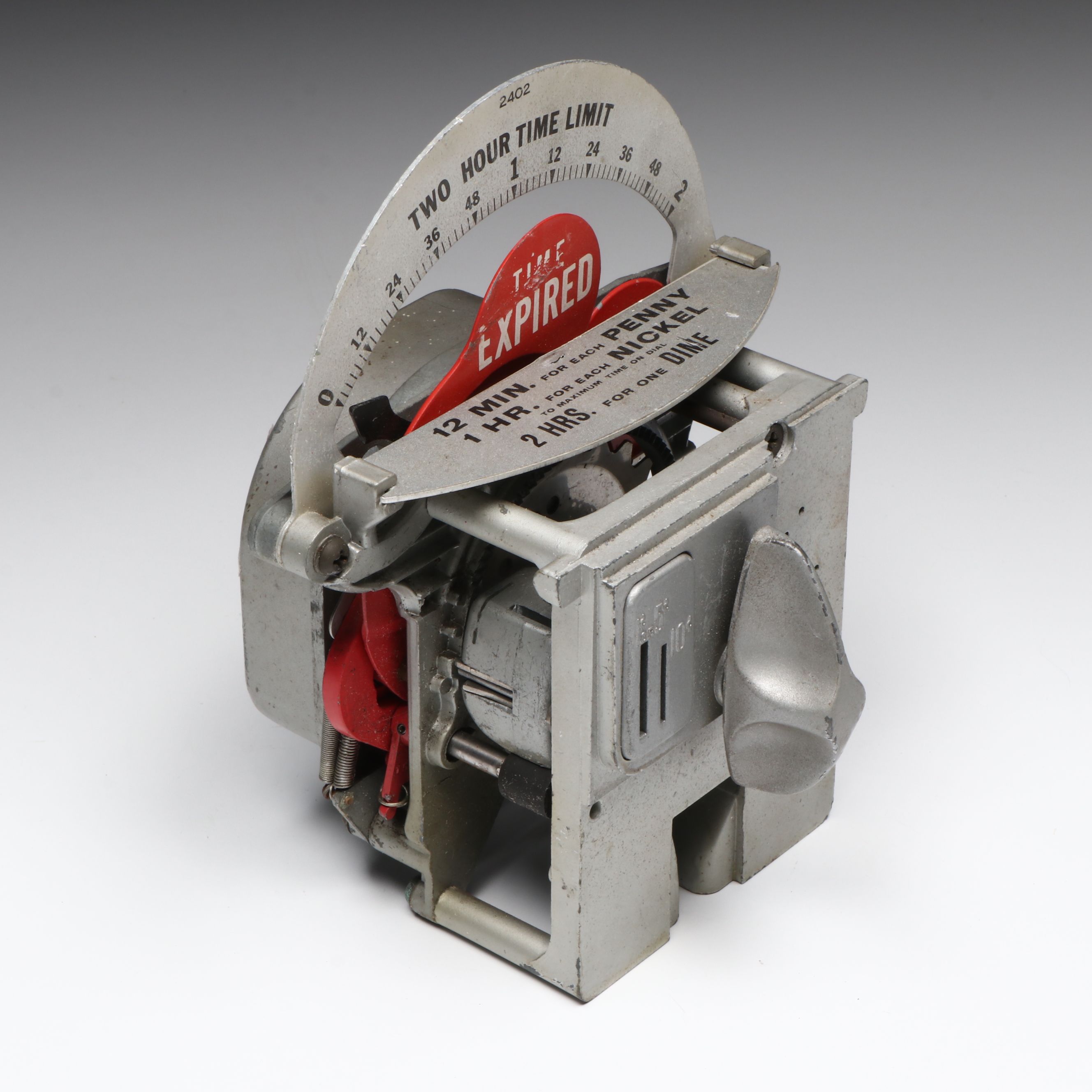 Vintage Coin-Operated Metal Parking Meter Head