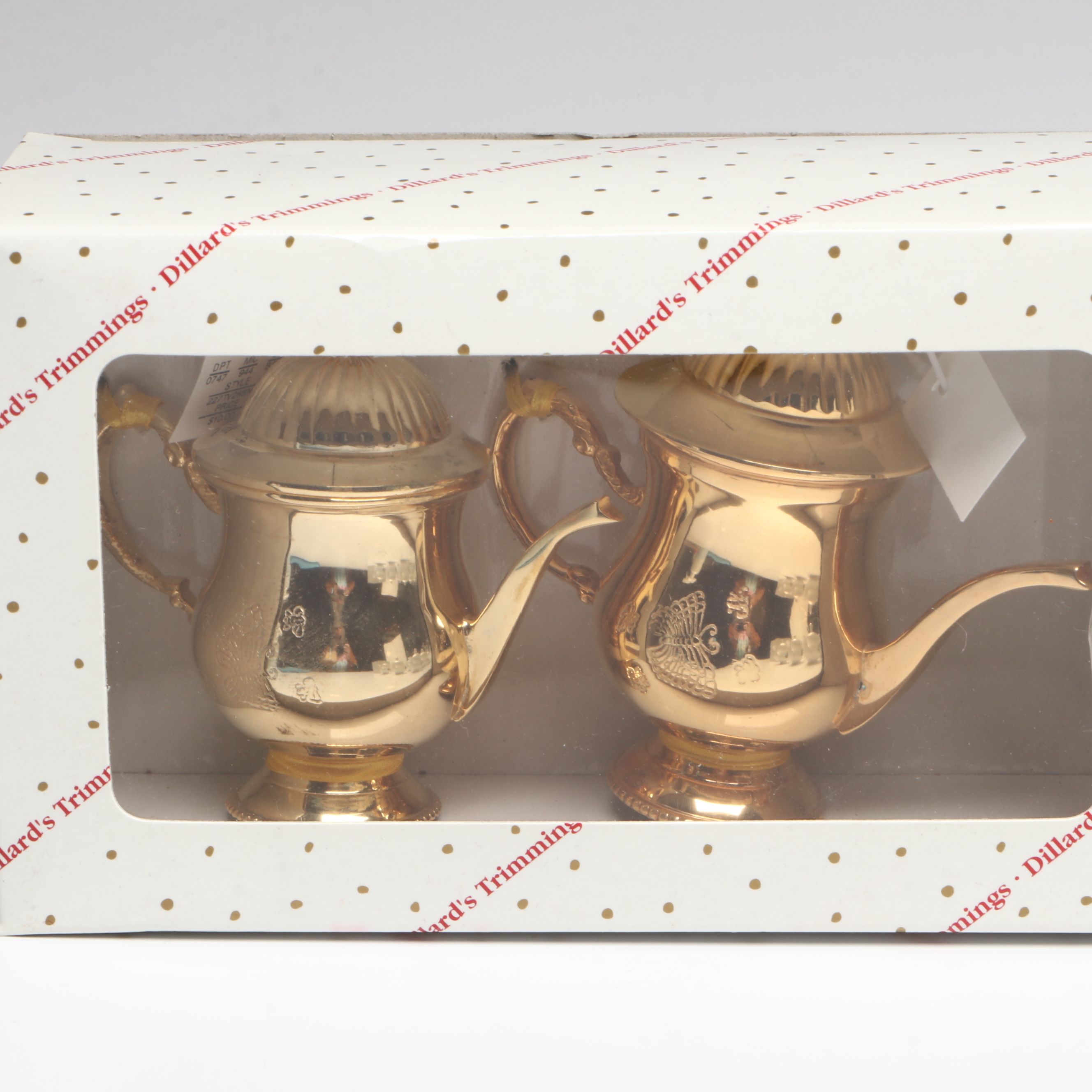 Ebeling & Reuss "Bouquet of the Month" Porcelain and Dillards Gilt Teapots