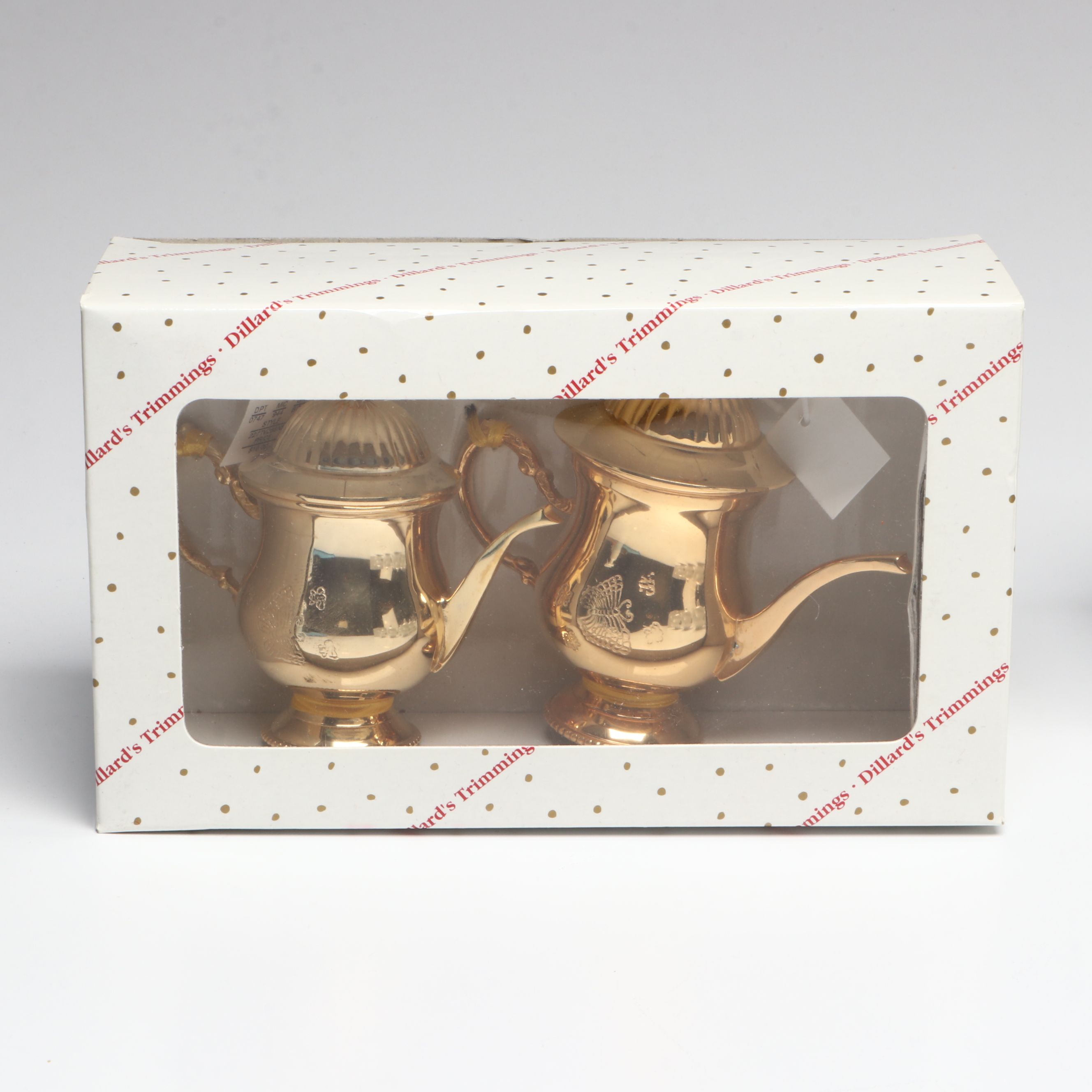 Ebeling & Reuss "Bouquet of the Month" Porcelain and Dillards Gilt Teapots