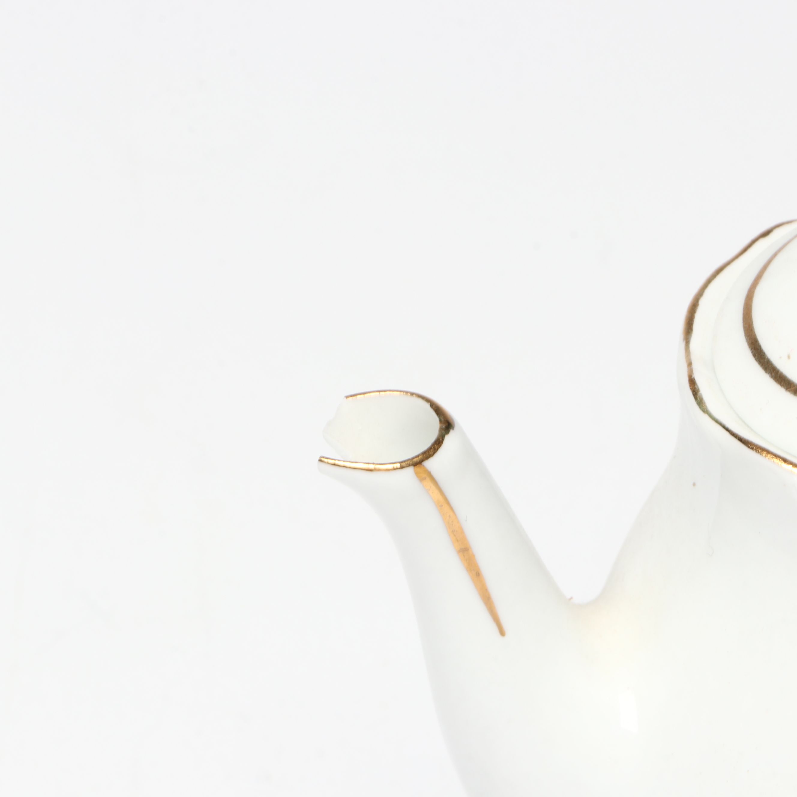 Ebeling & Reuss "Bouquet of the Month" Porcelain and Dillards Gilt Teapots