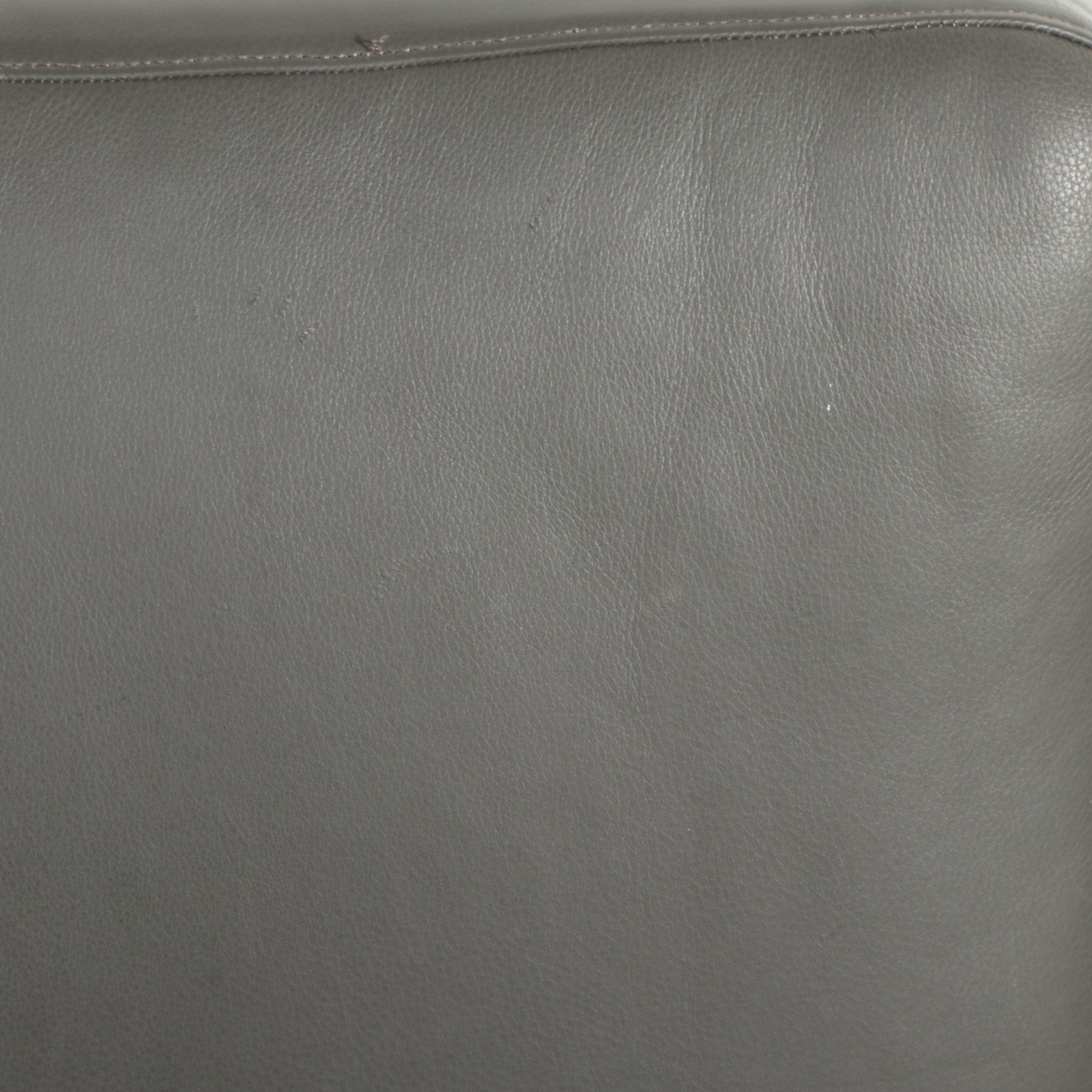 Contemporary Upholstered Leather Platform Bed, 21st Century