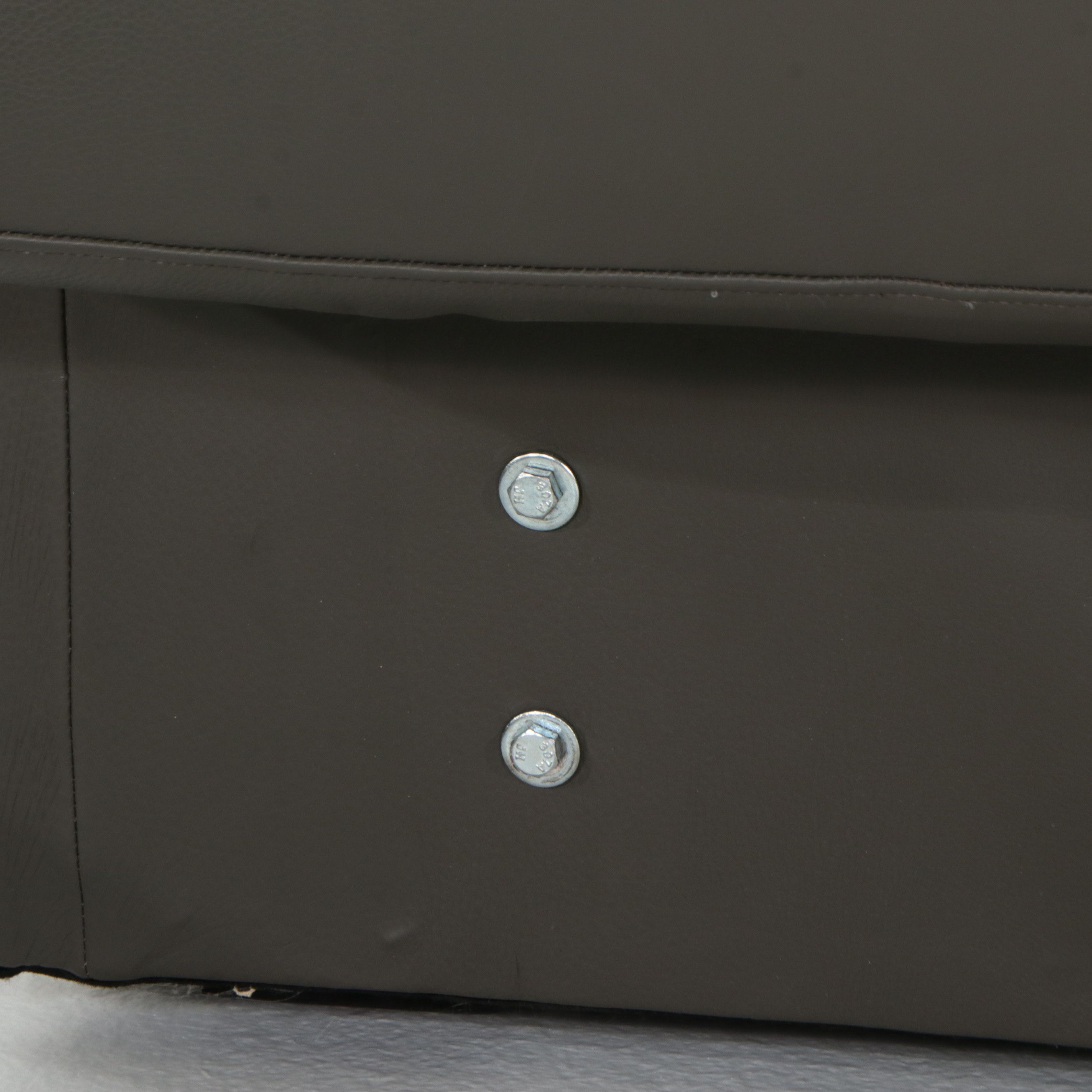 Contemporary Upholstered Leather Platform Bed, 21st Century