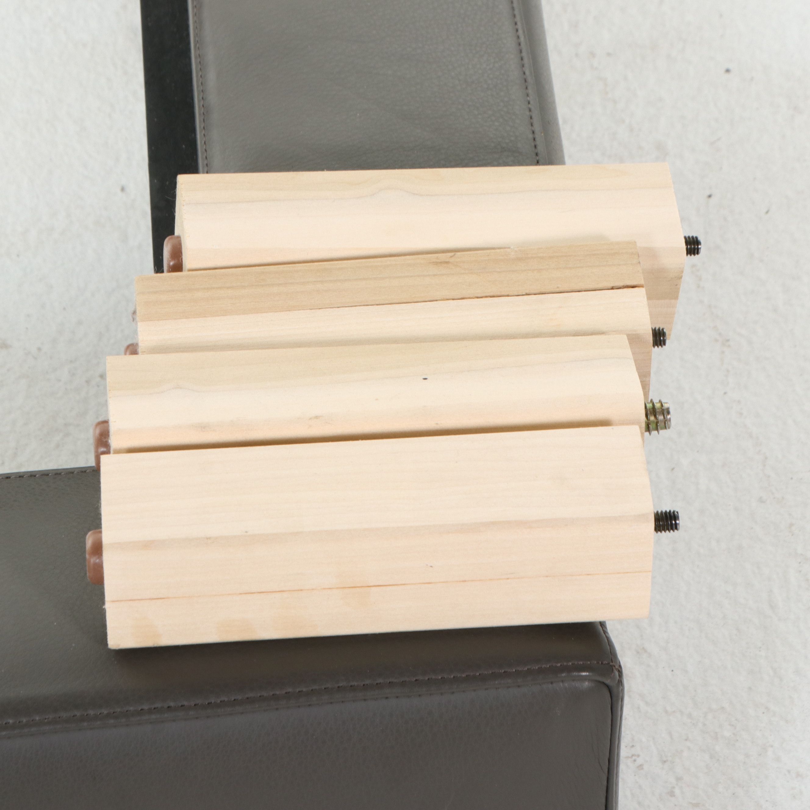 Contemporary Upholstered Leather Platform Bed, 21st Century