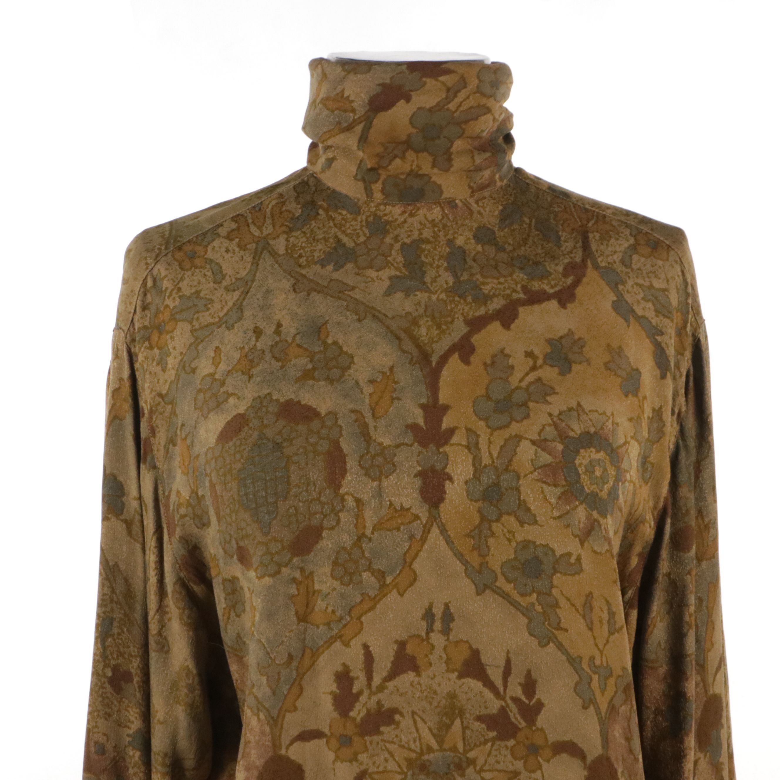 Max Mara Silk Floral Printed Long Sleeve Blouse